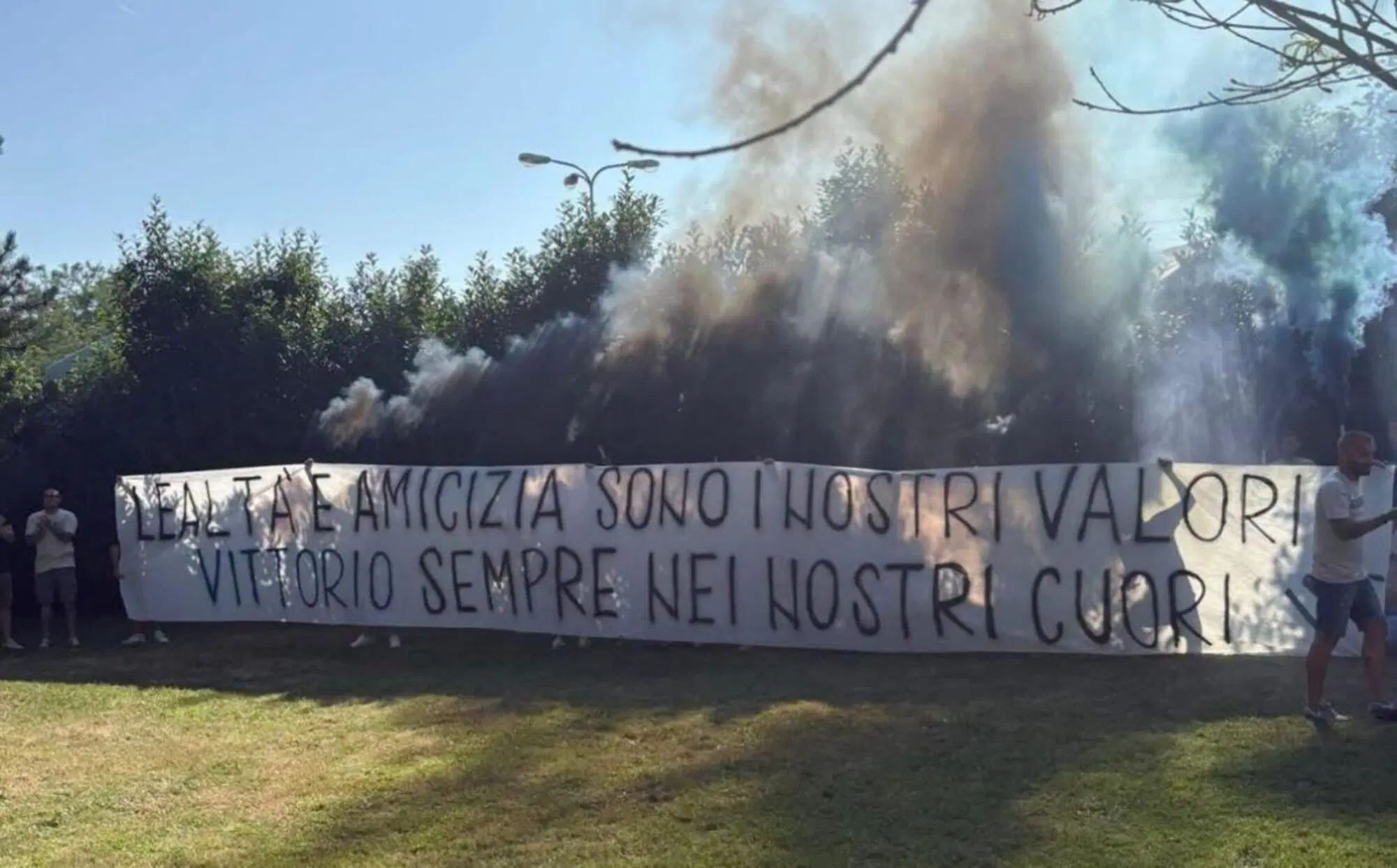Lo striscione degli Irriducibili