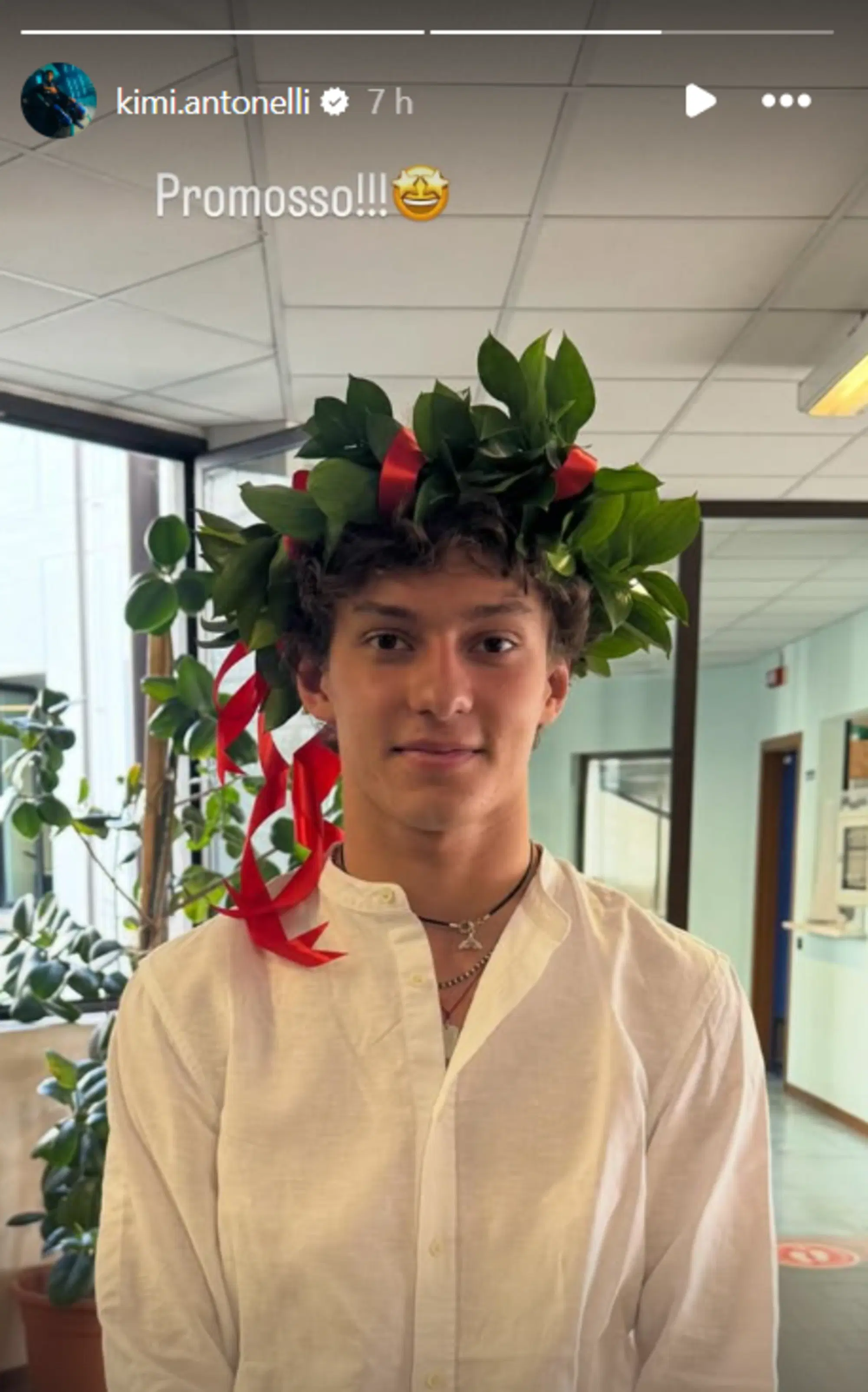 Kimi Antonelli dopo l'esame orale di maturit&agrave;