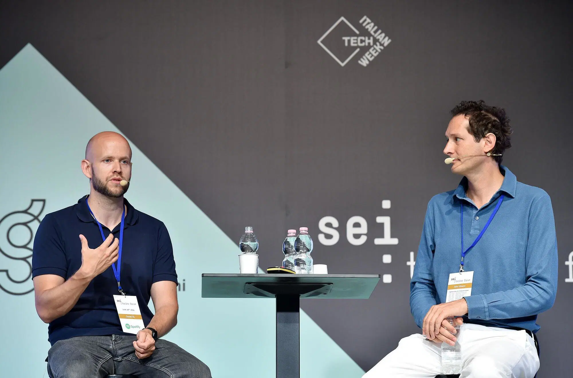 Daniel Ek (Spotify) con John Elkann