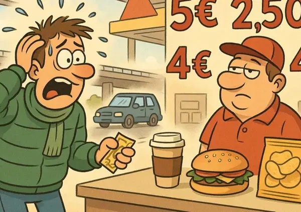 Ma avete visto quanto costa mangiare e bere nelle aree di sosta? Una follia: tutti i rincari