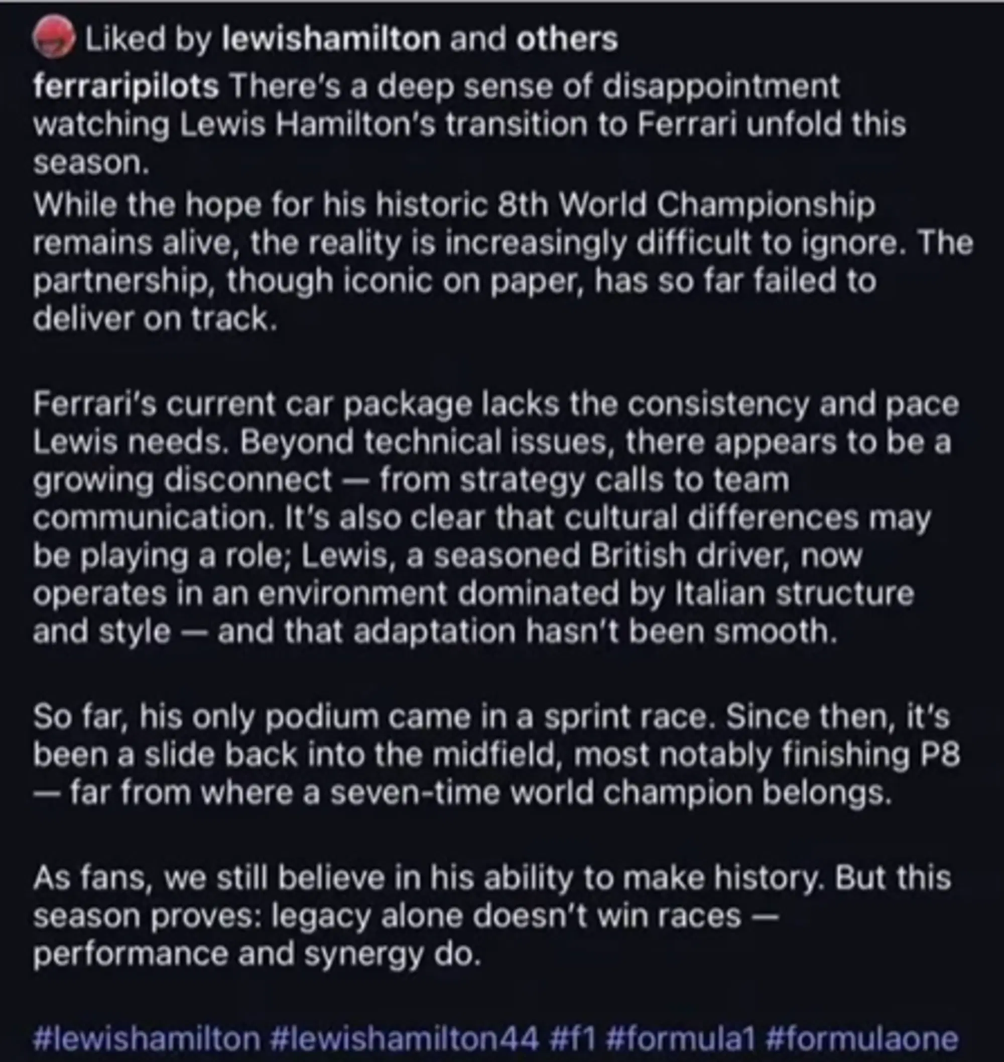 Lewis Hamilton Like Instagram