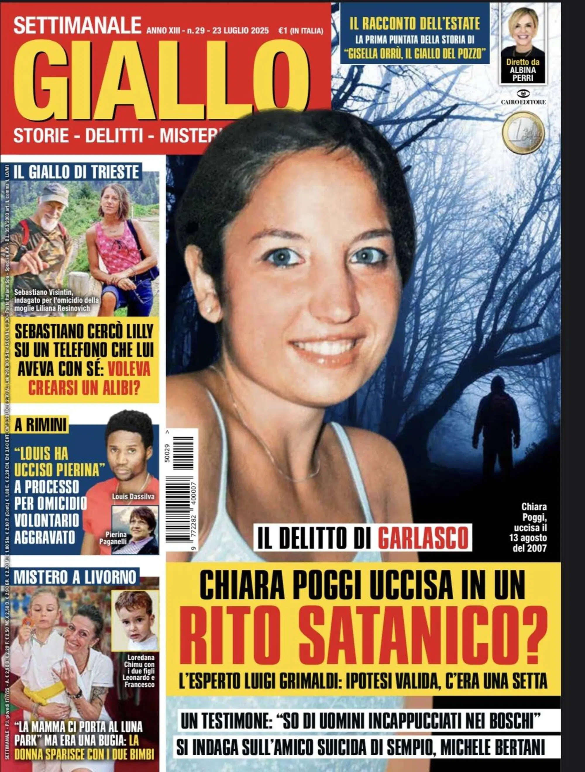 La copertina del settimanale Giallo diretto da Albina Perri