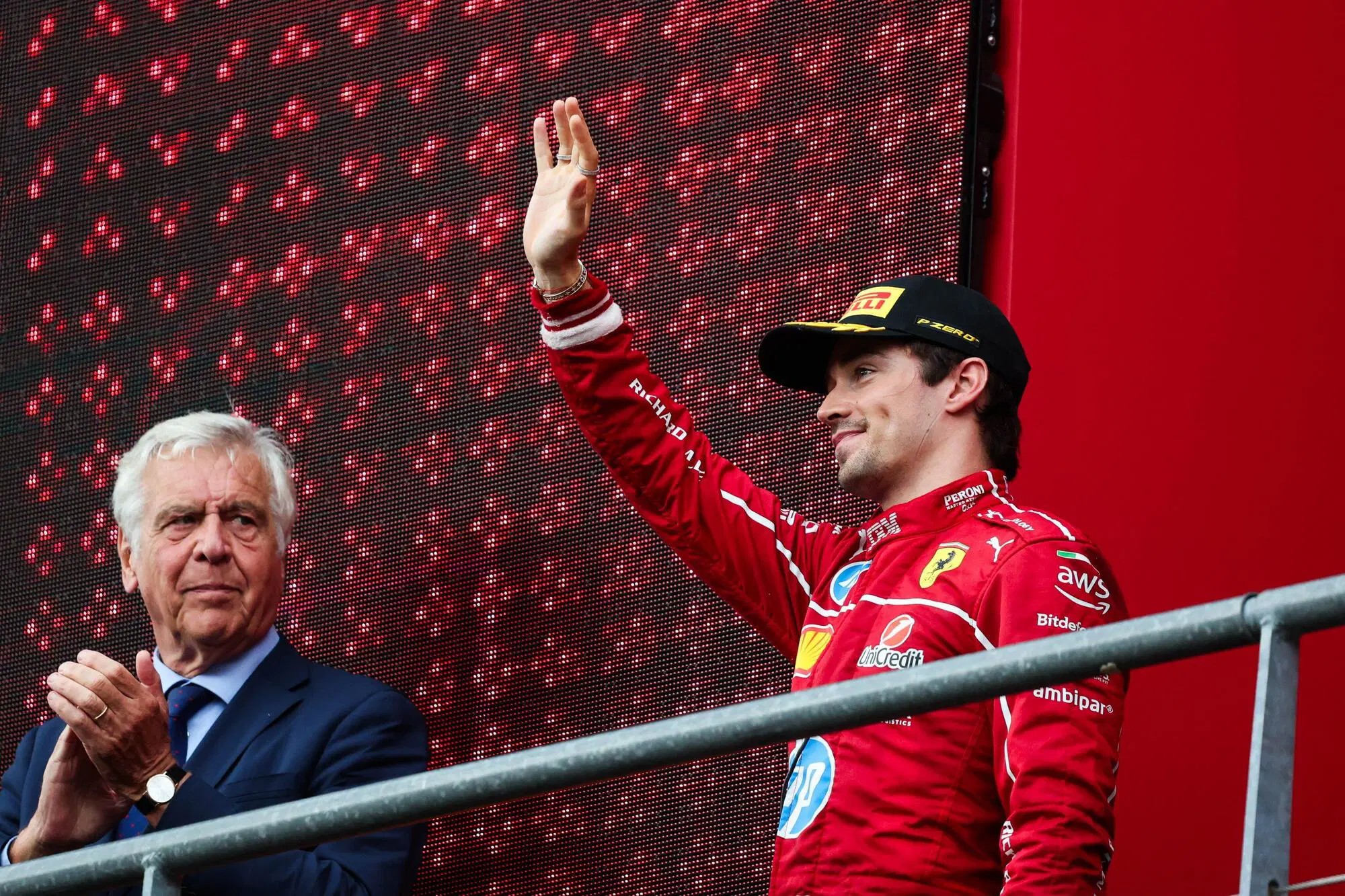 Charles Leclerc sul podio a Spa Francorchamps