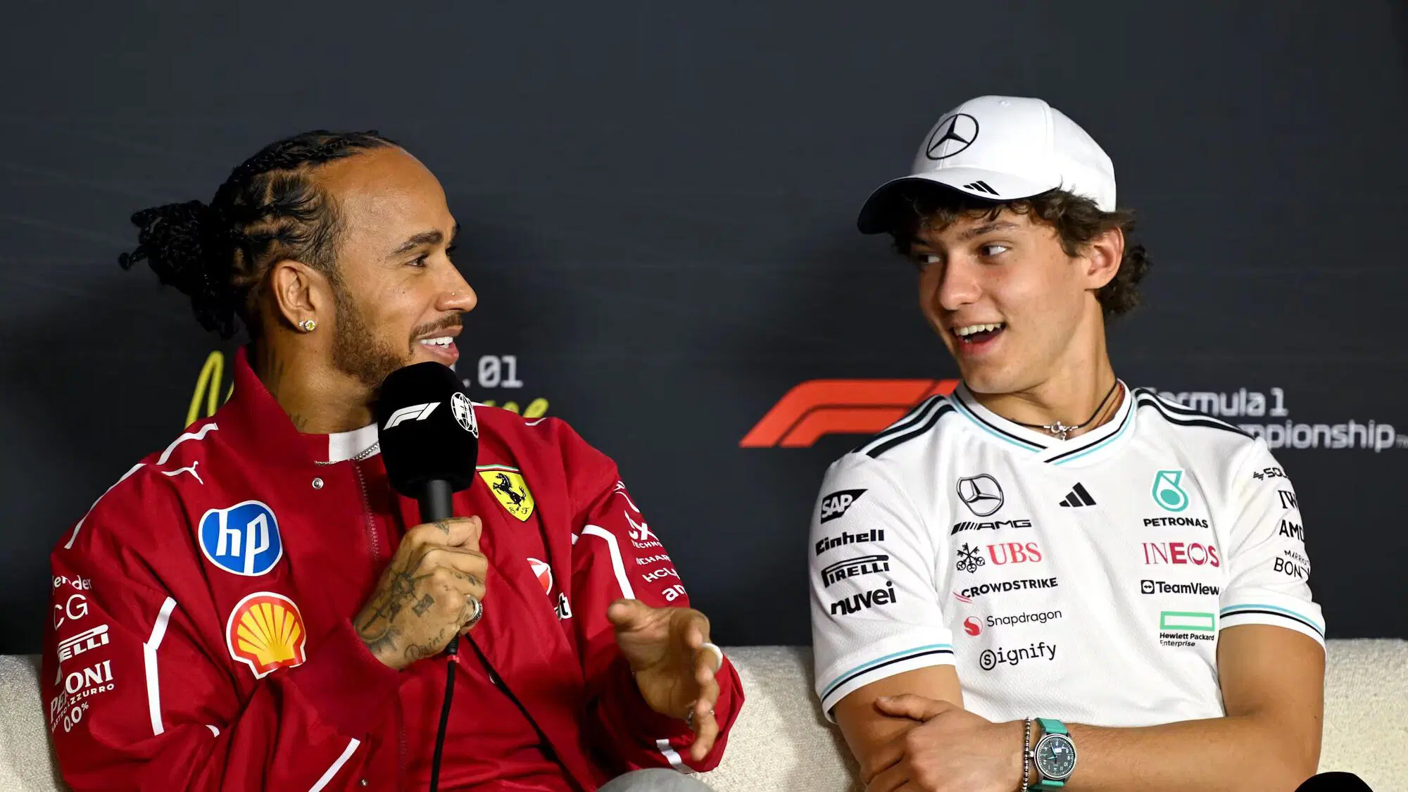 Lewis Hamilton e Andrea Kimi Antonelli, 2025