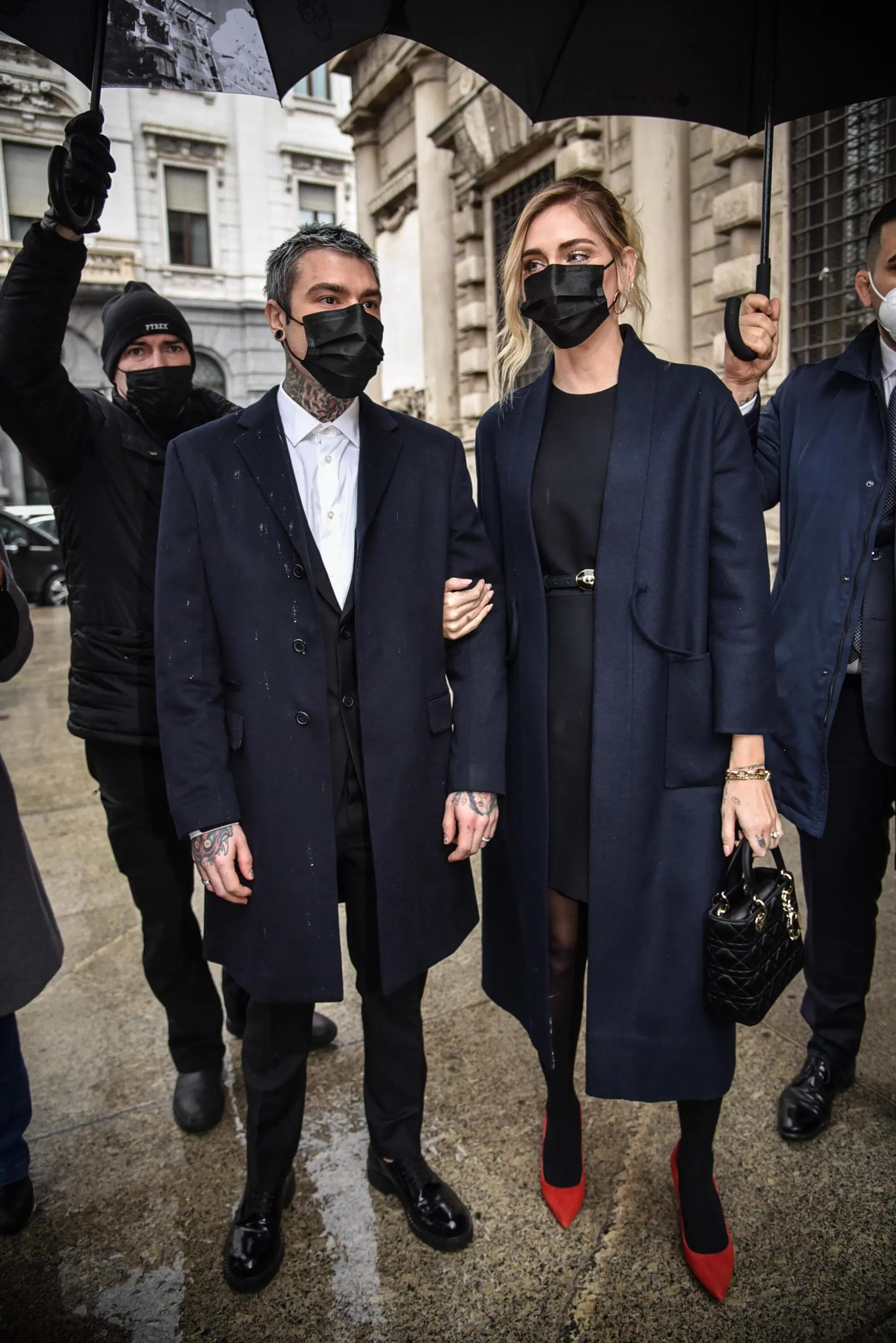 Fedez e Chiara Ferragni alla consegna dell'Ambrogino d'oro