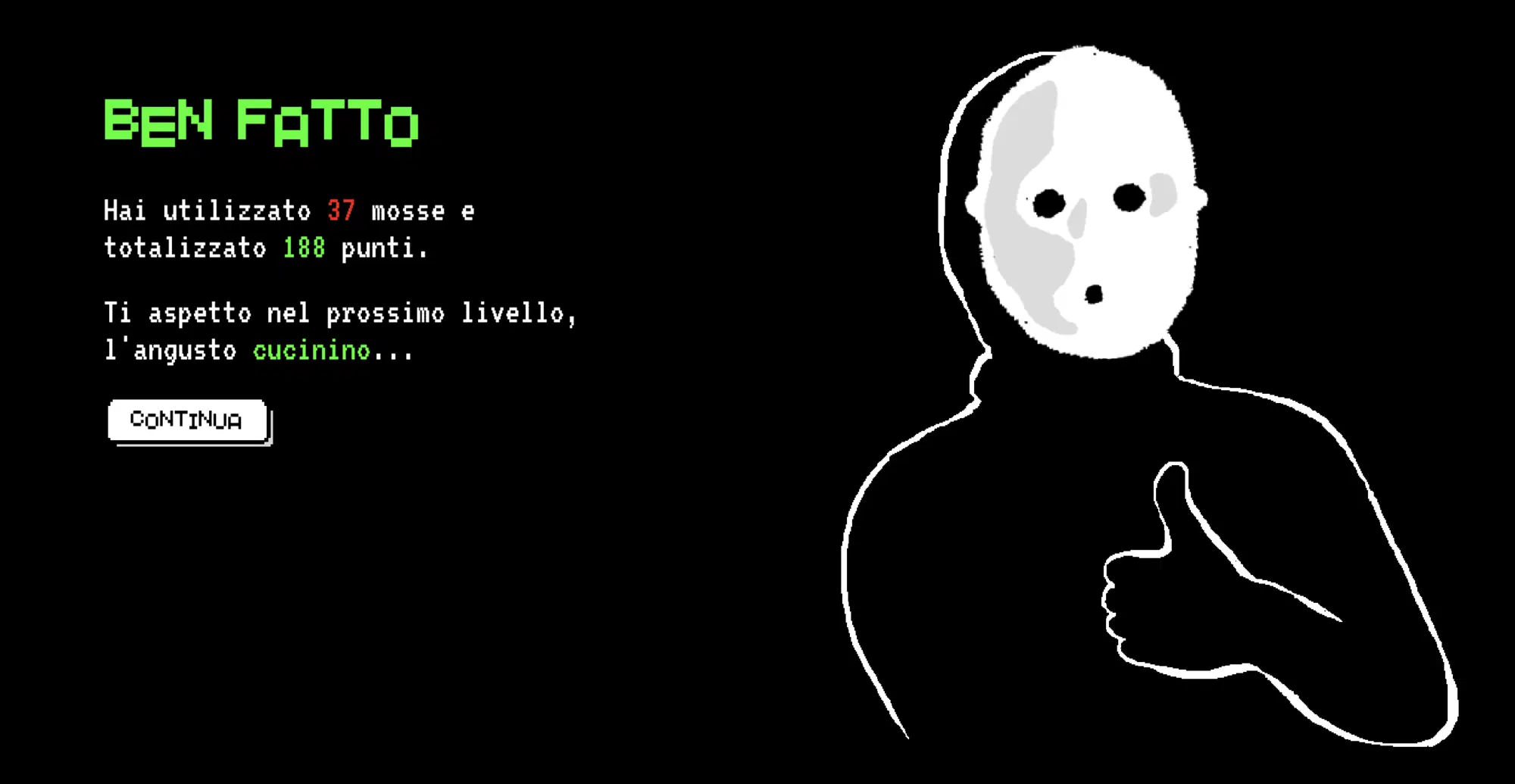 Un frame del videogioco ispirato a Uketsu