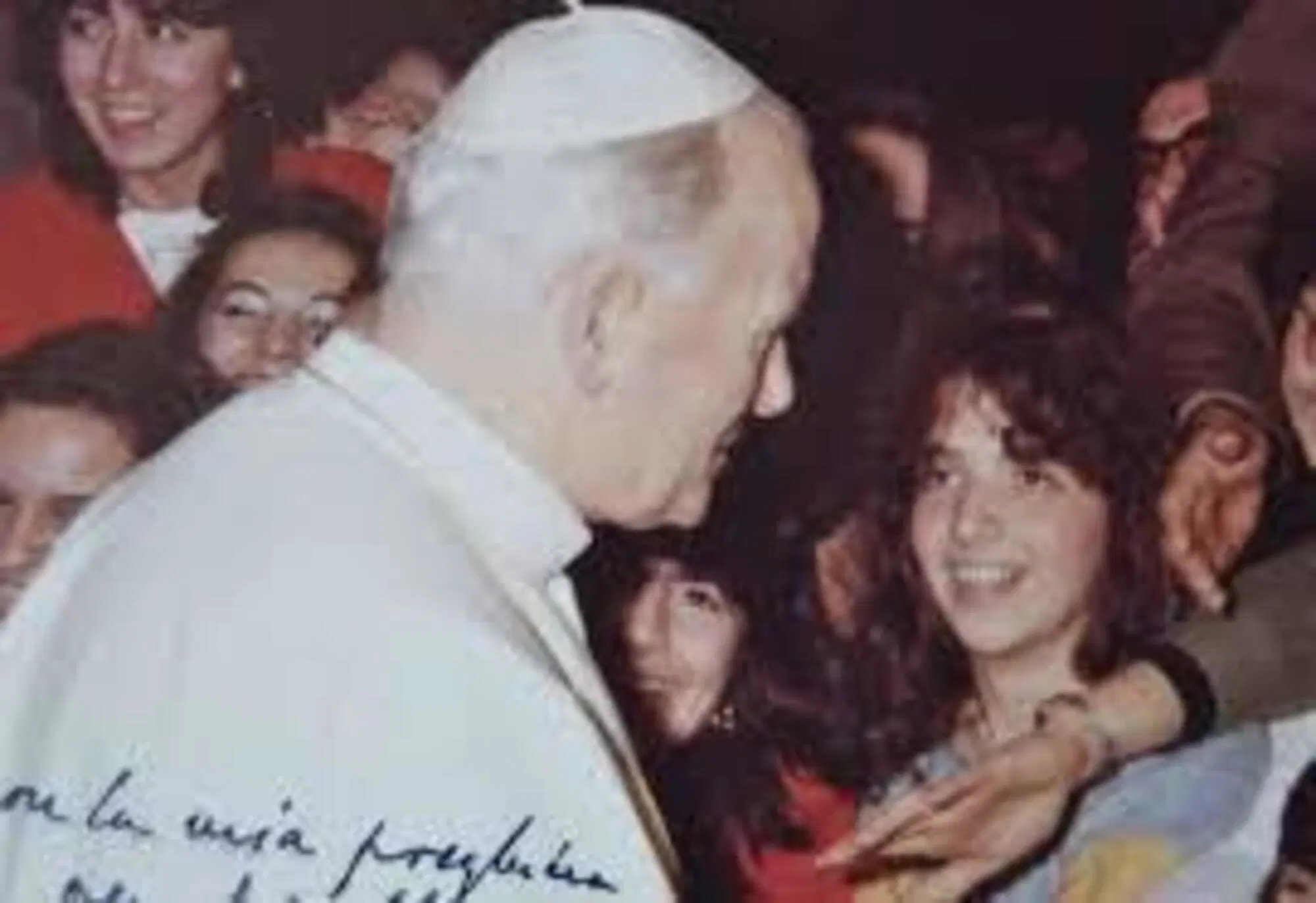 Mirella Gregori con Papa Wojtyla