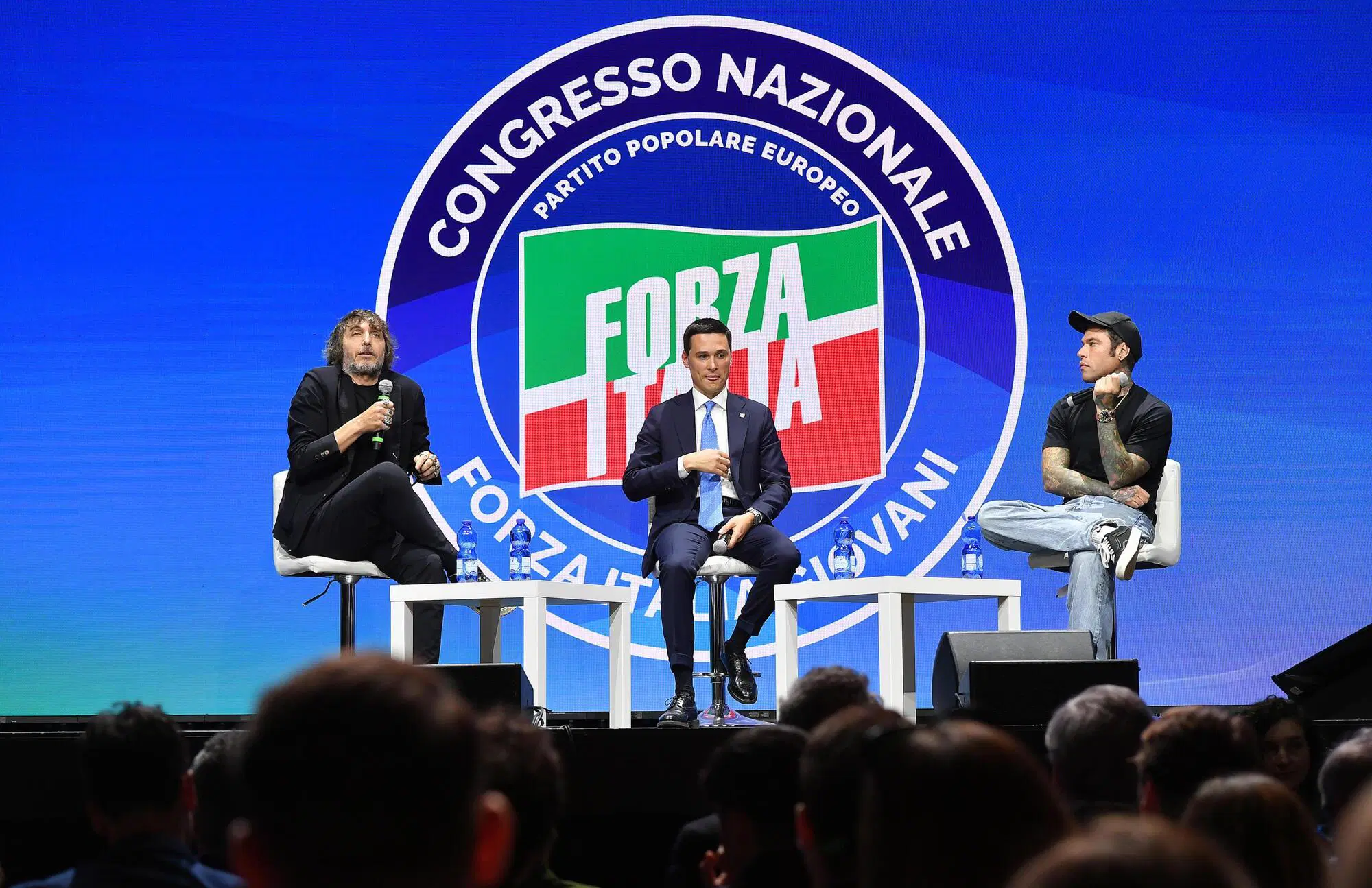 Fedez al congresso Nazionale di Forza Italia Giovani presso il Palazzo dei Congressi,Roma, 31 maggio 2025