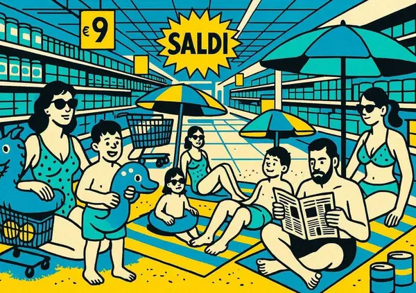 FACCIAMO LA RIVOLUZIONE! Supermercati aperti a Ferragosto e spiagge troppo care? Tutti in vacanza al centro commerciale senza comprare nulla, con teli e ombrellone