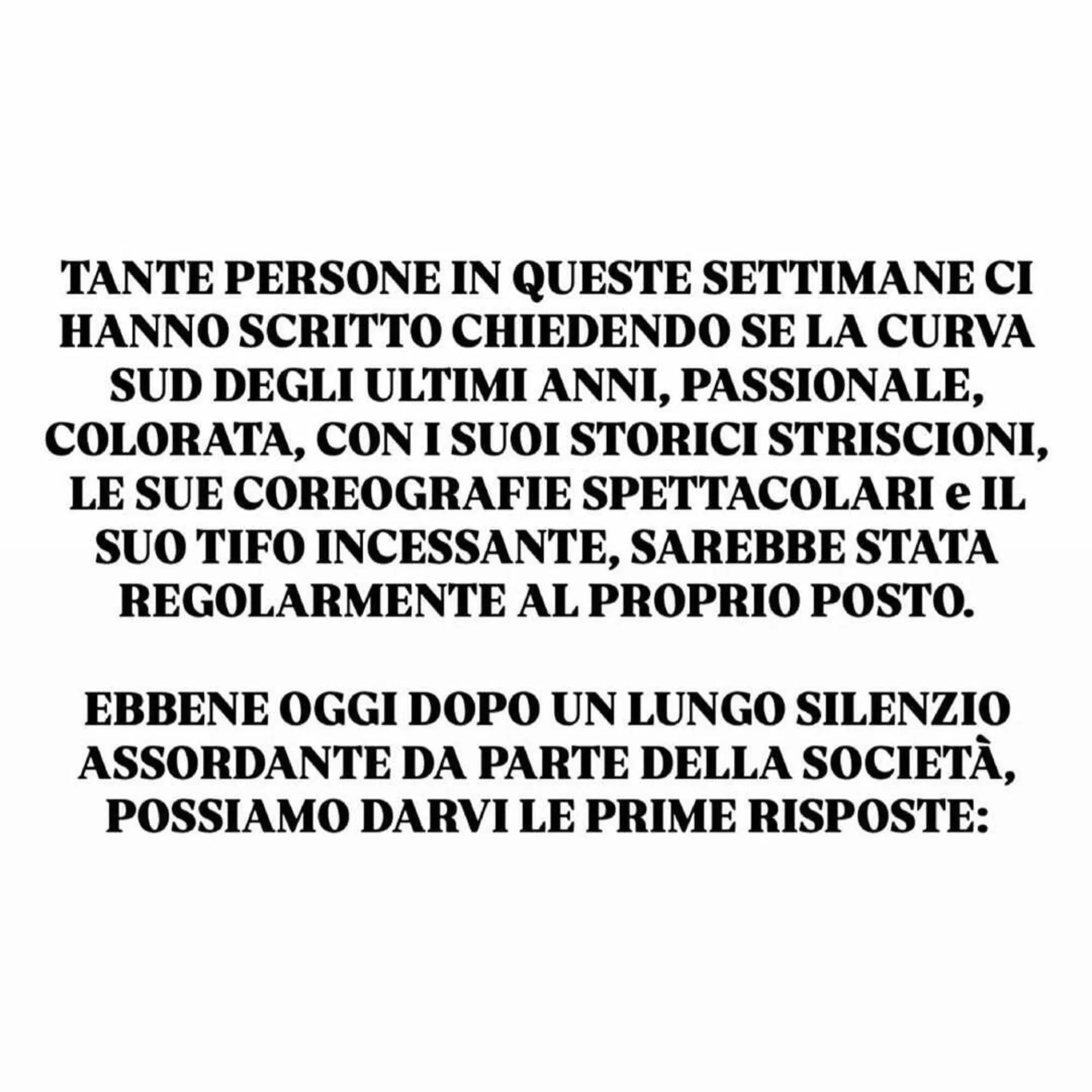 Il comunicato dei Banditi