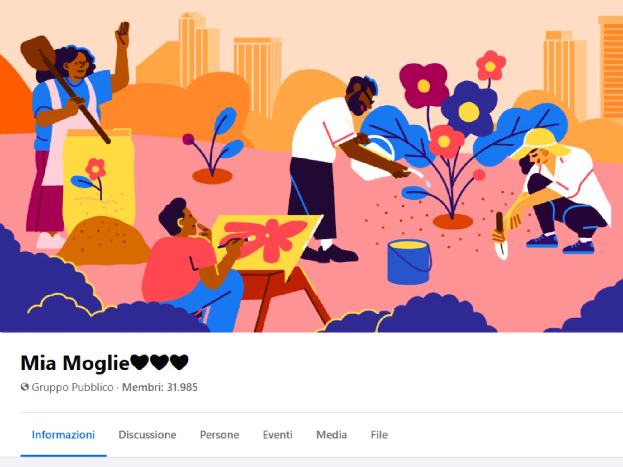 La pagina Facebook "Mia moglie"