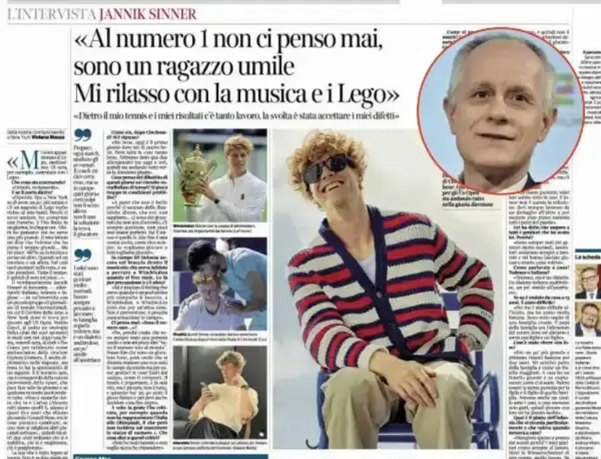 Jannik Sinner intervistato dal Corriere della sera (by Dagospia)