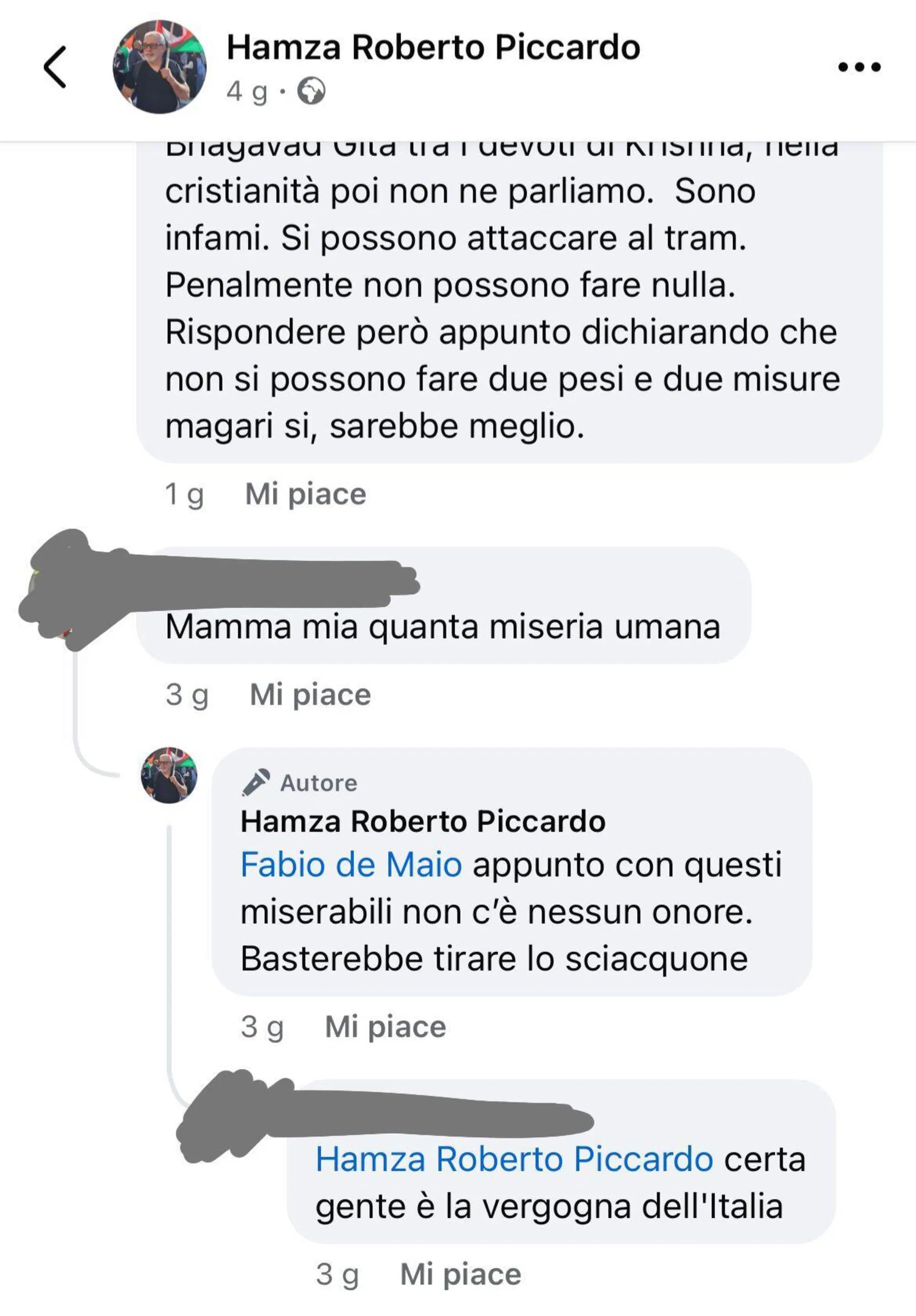 I commenti di Roberto Hamza Piccardo