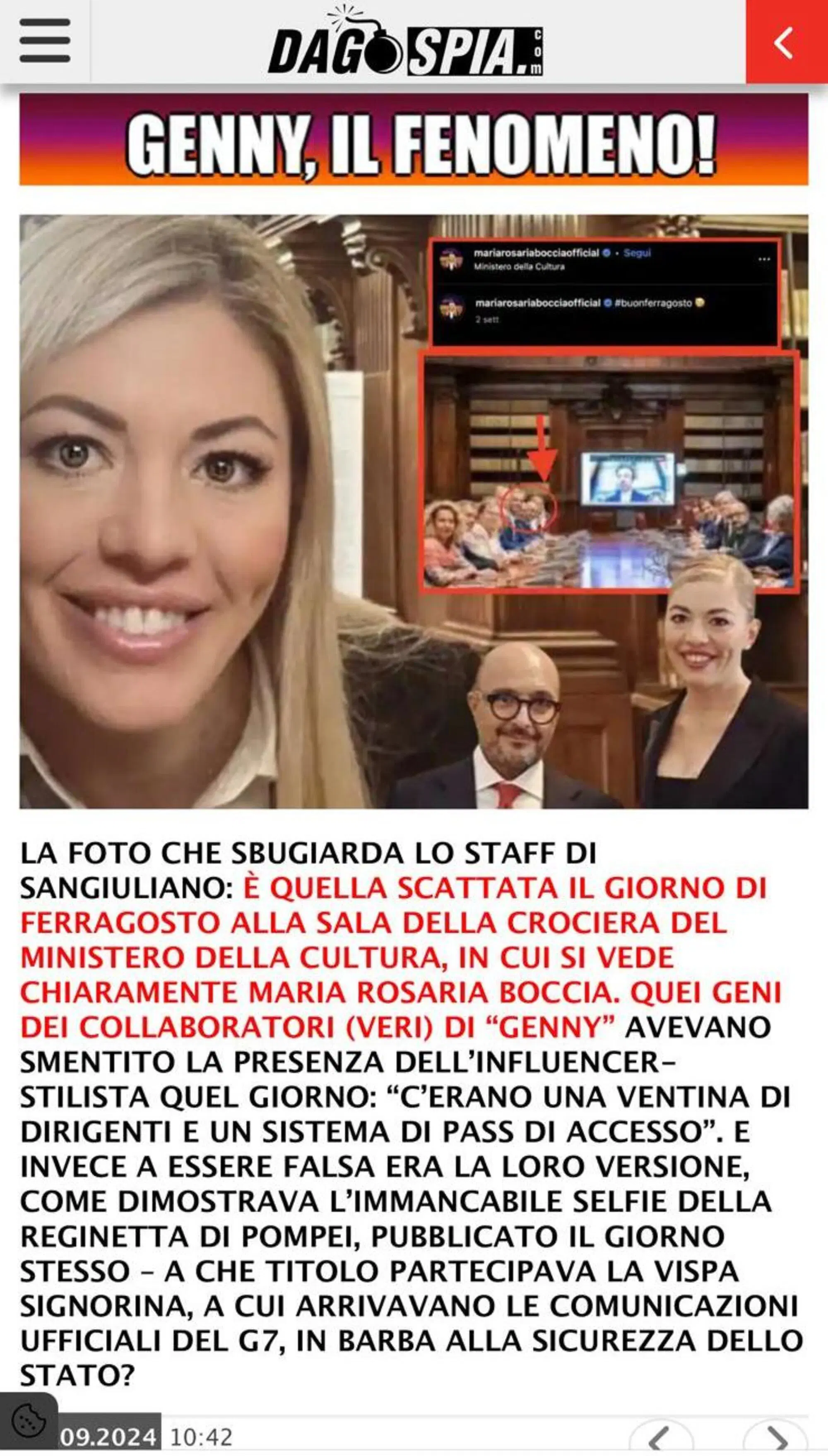 La foto incriminata su Dagospia 