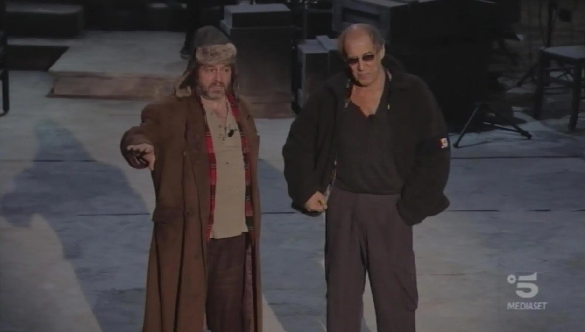 Celentano con Natalino Balasso in Adrian