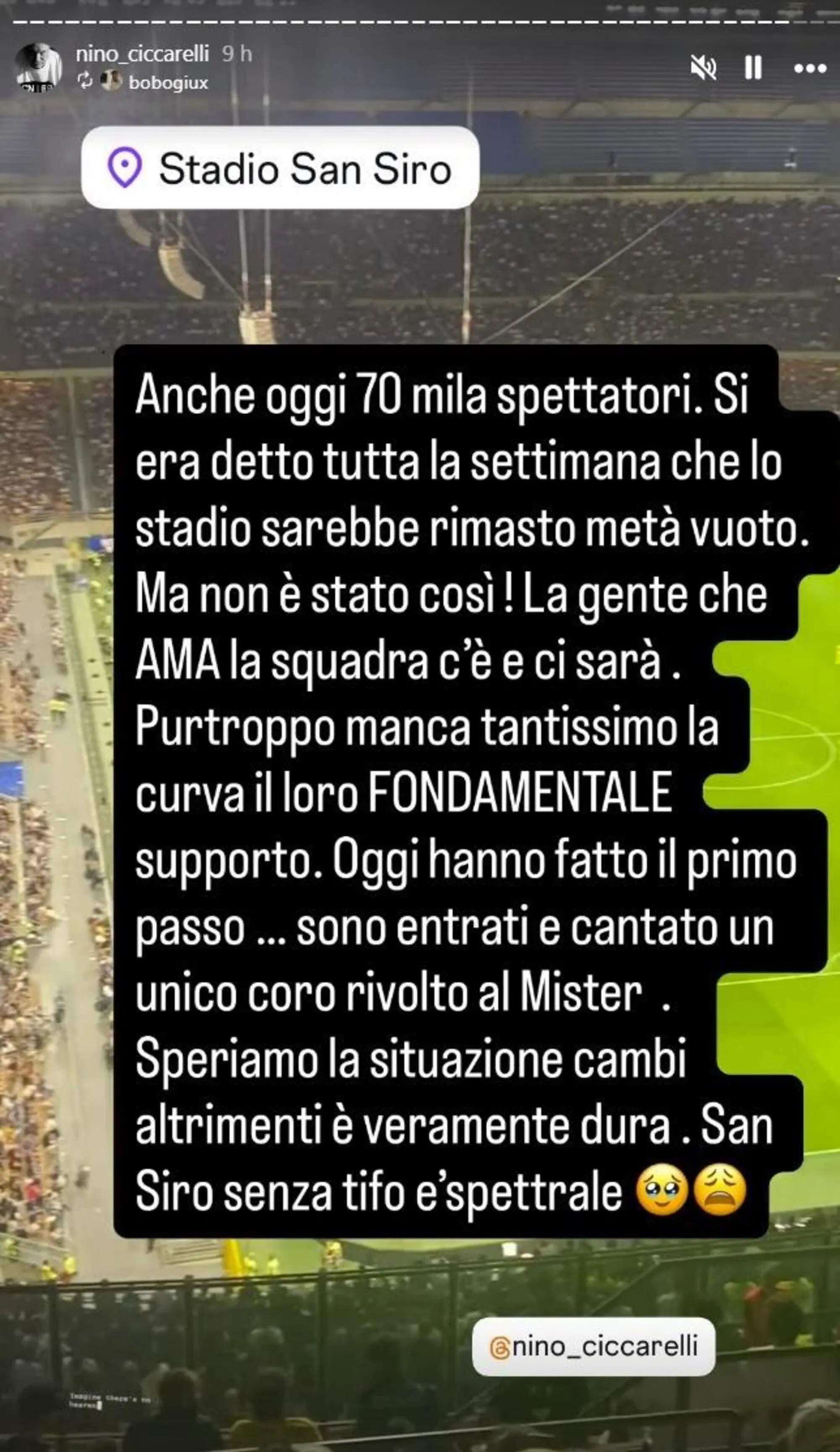 Una delle storie di altri tifosi condivise da Ciccarelli
