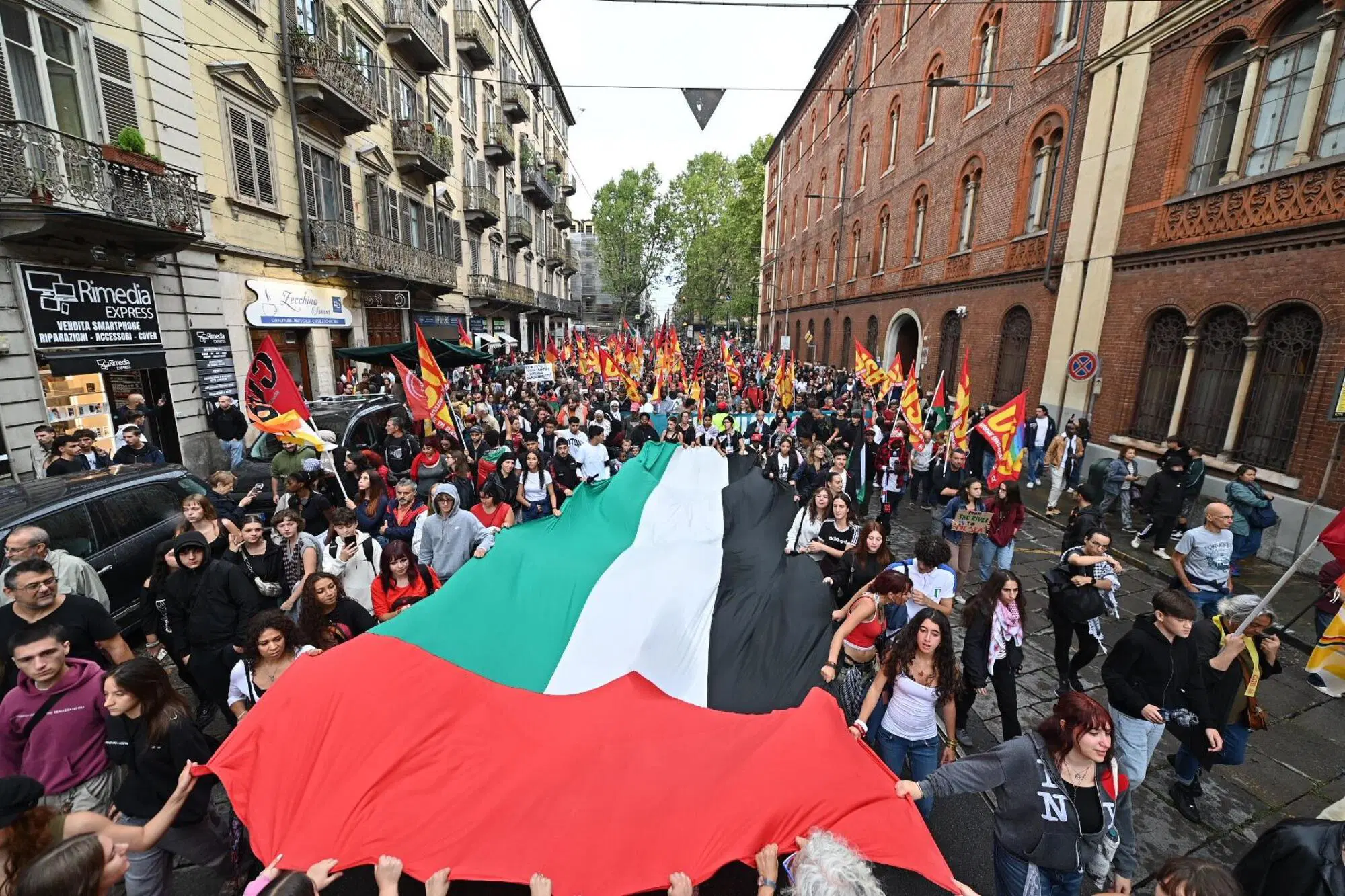  Lo sciopero per Gaza a Torino