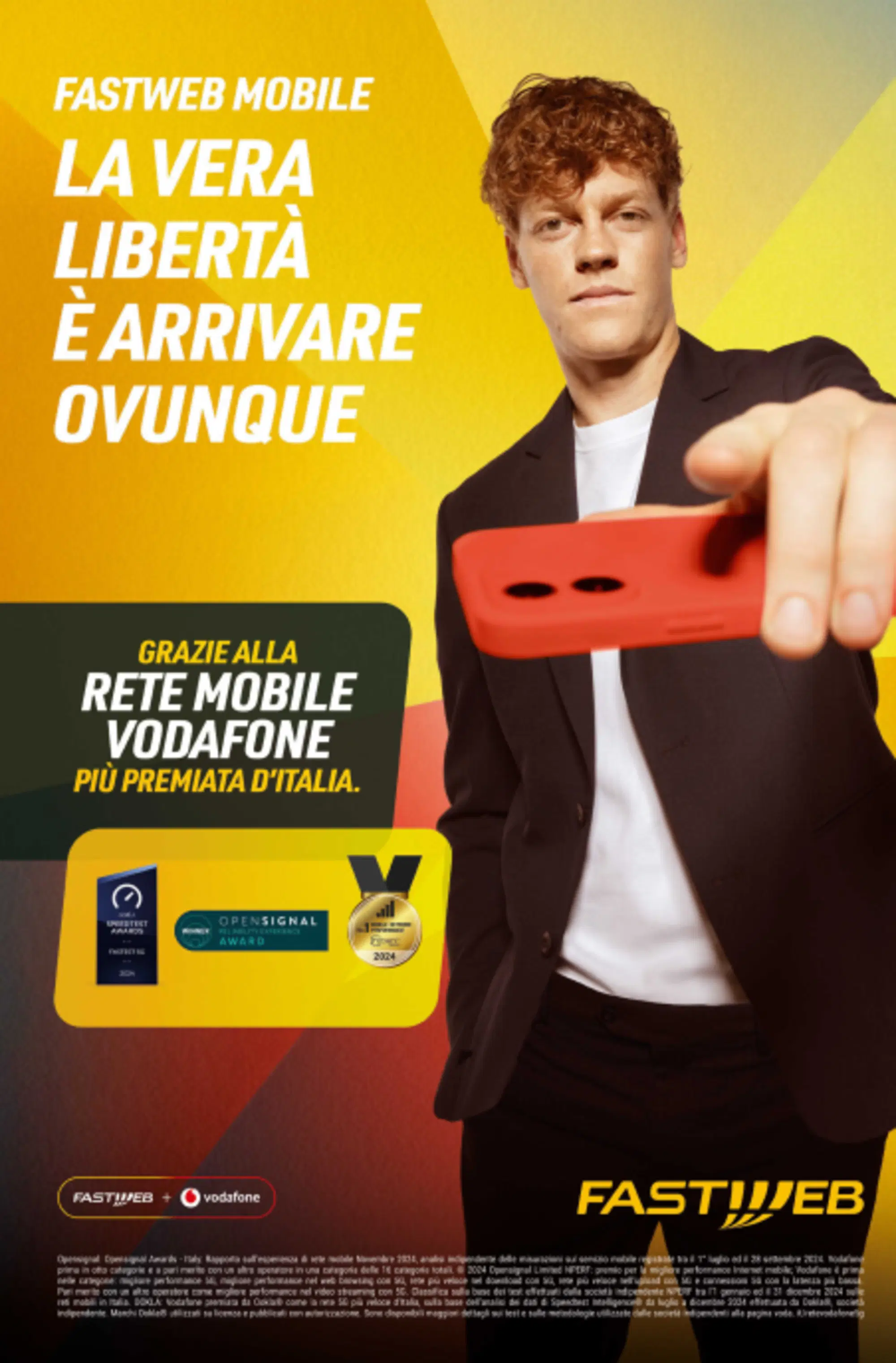pubblicit&agrave; fastweb con sinner Repubblica 7 ottobre 2025