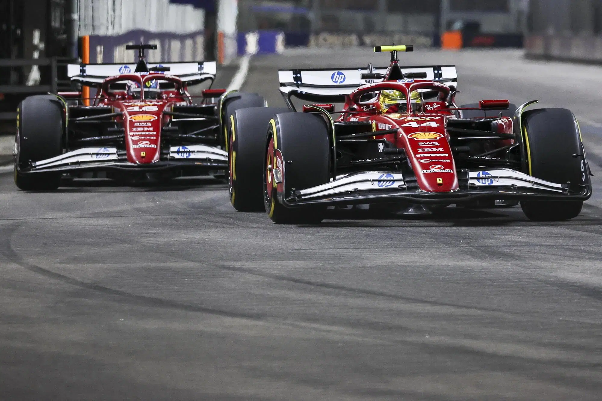 Lewis Hamilton Charles Leclerc Ferrari Singapore