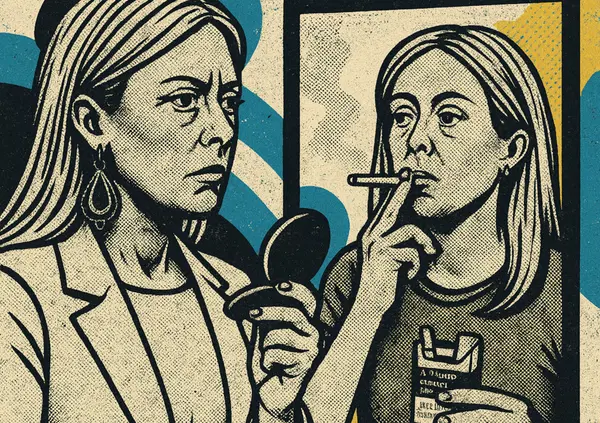 Non smetto quando voglio: cosa direbbe la Meloni proibizionista alla Giorgia dipendente dal fumo? E lei cosa risponderebbe al Presidente? Questo, forse&hellip;