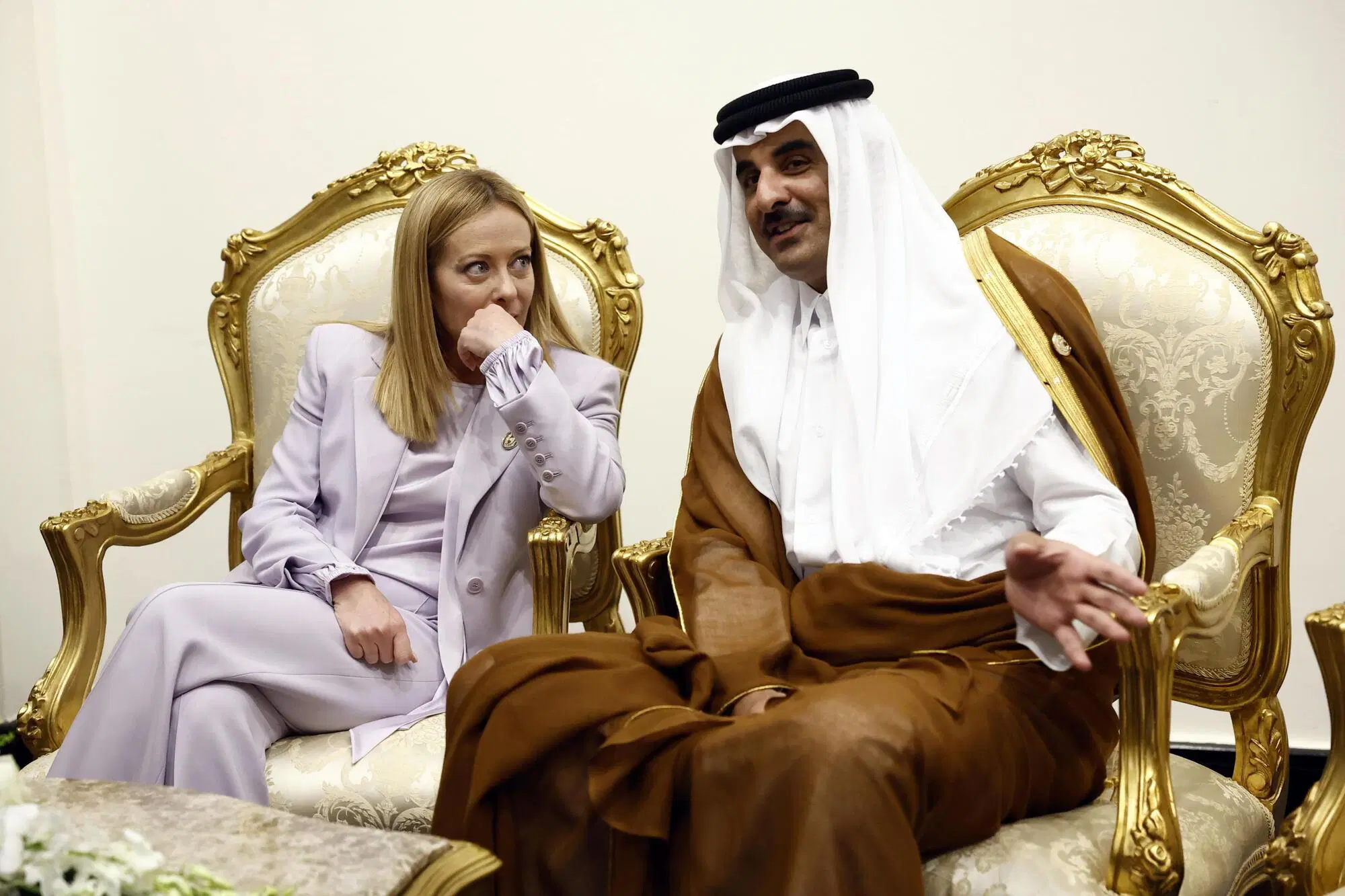 Meloni e Al Thani