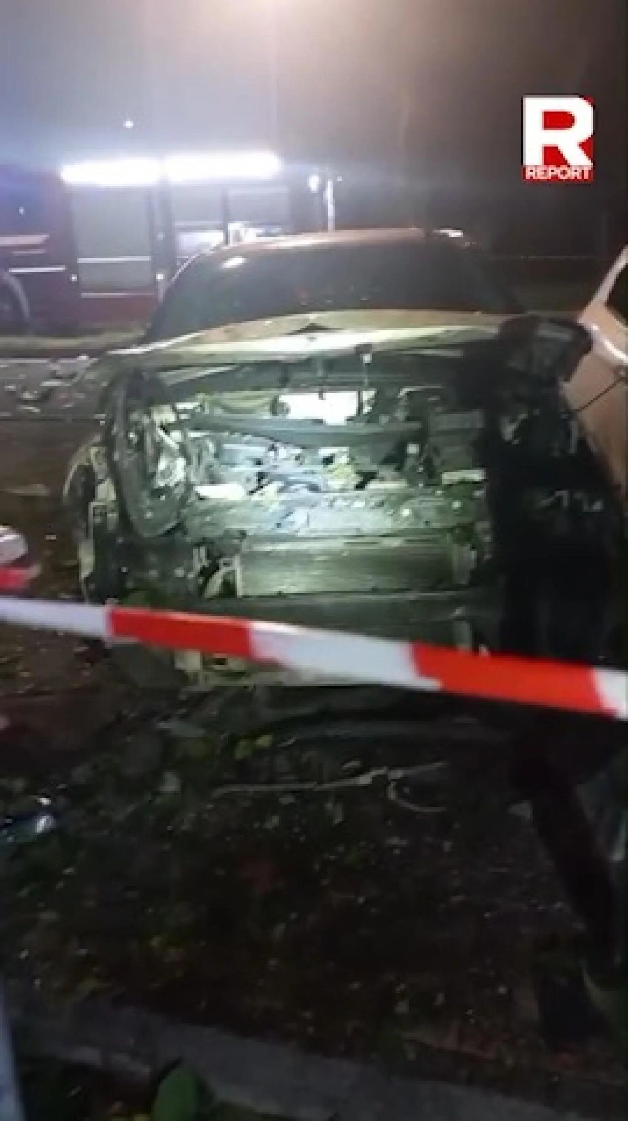 L&rsquo;auto di Sigfrido Ranucci dopo l&rsquo;esplosione 