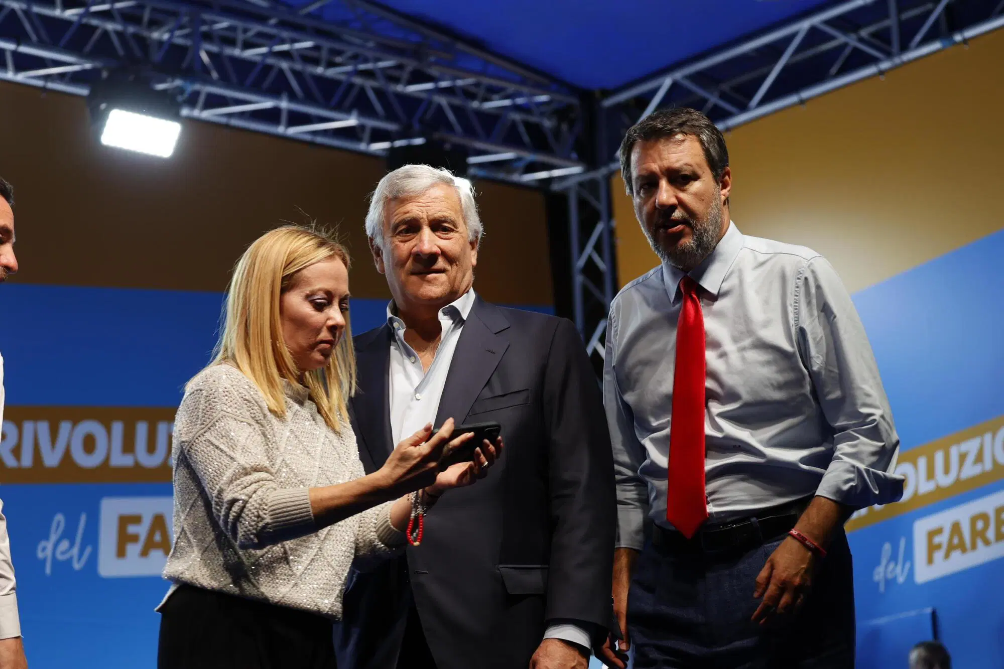 Giorgia Meloni, Antonio Tajani e Matteo Salvini