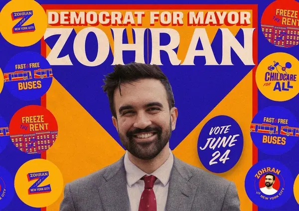 Ma quant'&egrave; nuova la grafica politica di Mamdani? A met&agrave; tra pizzeria italoamericana e Bollywood, chi sar&agrave; il primo italiano a copiarlo?