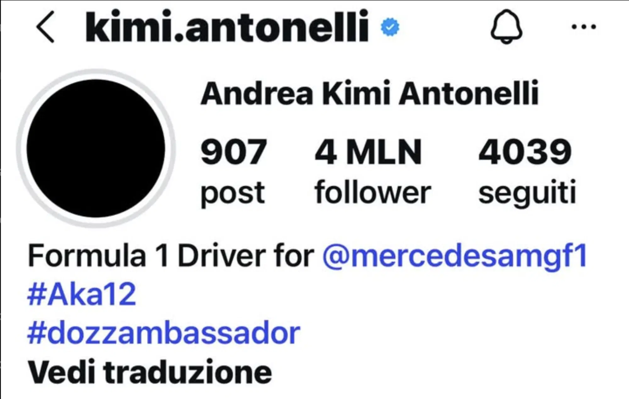 Kimi Antonelli Instagram