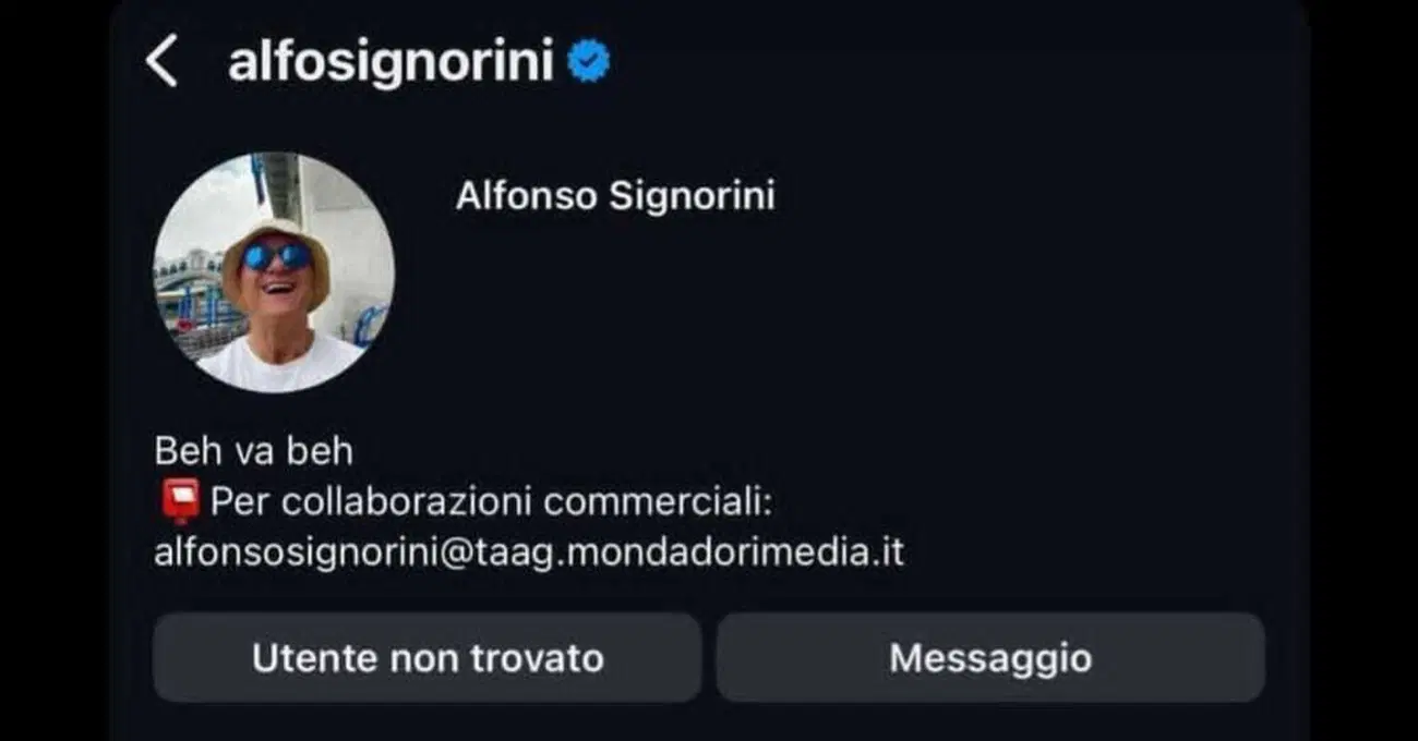 Alfonso Signorini ha chiuso il profilo Instagram