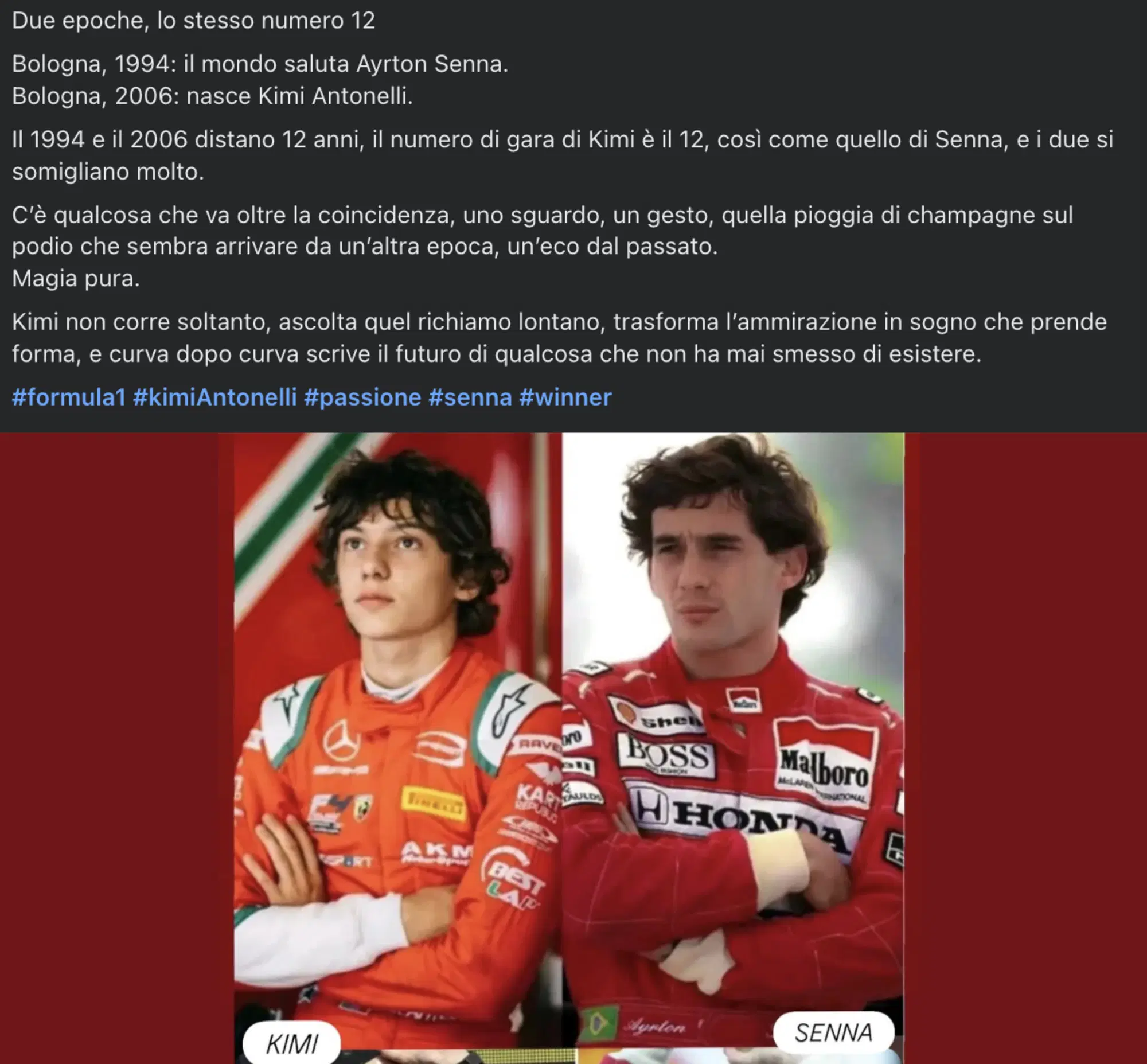 Kimi Antonelli Ayrton Senna