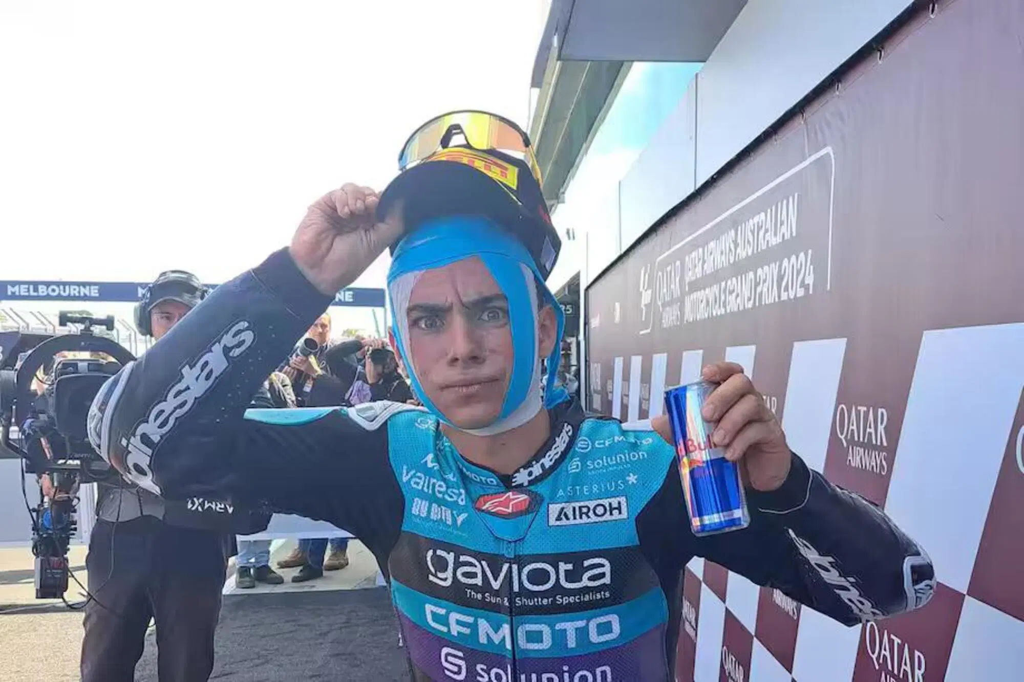 David Alonso esultanza Valentino Rossi