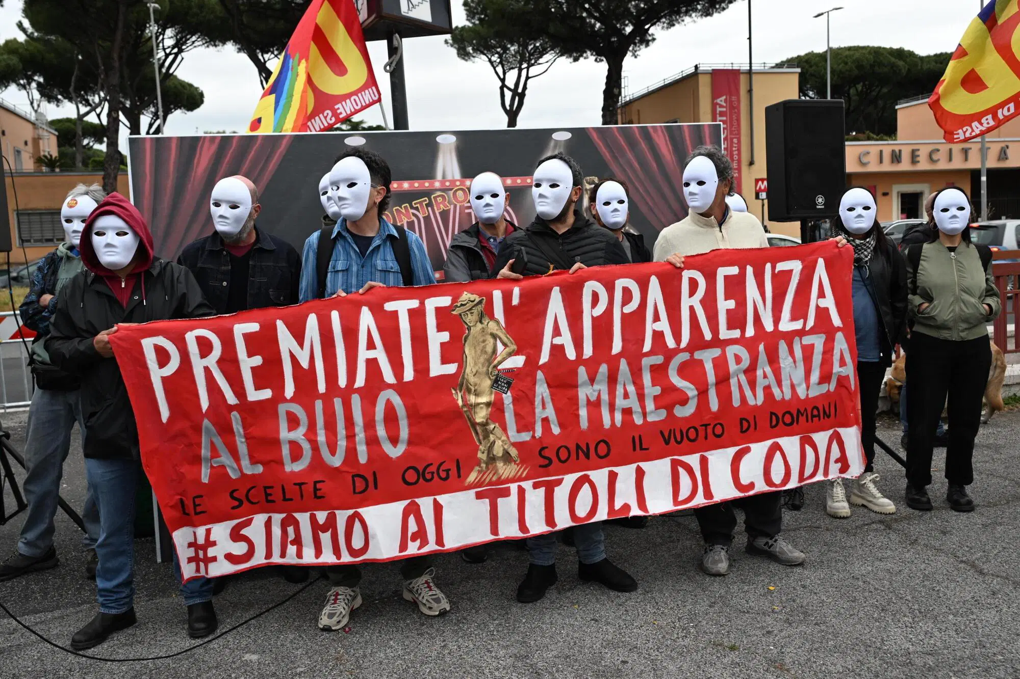 La protesta a Cinecitt&agrave;