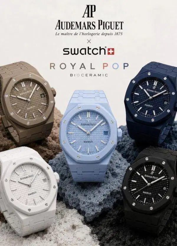 Audemars Piguet x Swatch ha rotto internet: l'orologio pendente, i colori improbabili e la "collezione che ridefinir&agrave; il modo in cui indossiamo gli orologi"