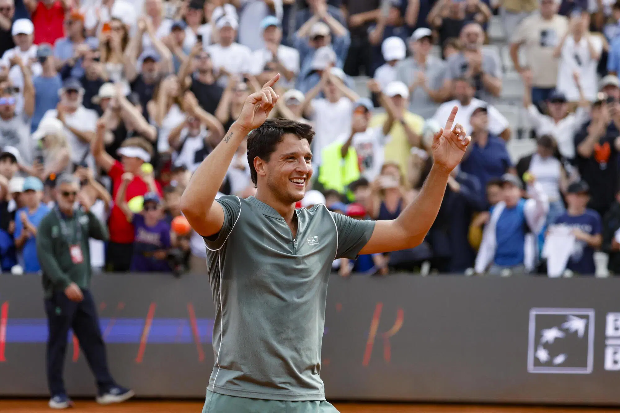 Luciano Darderi dopo la vittoria con Alexander Zverev
