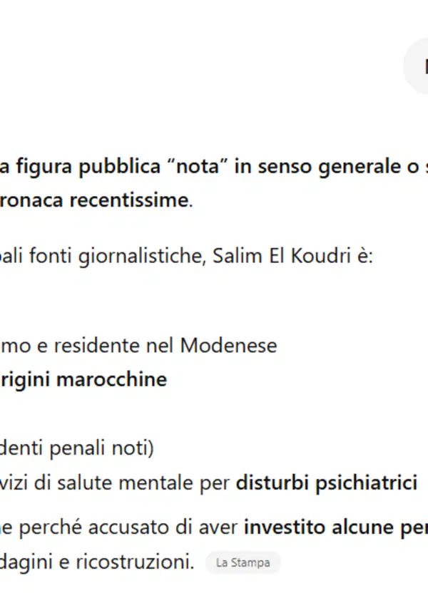 Che ne pensa ChatGpt di Salim El Koudri, autore della strage a Modena? Terrorista o non terrorista?