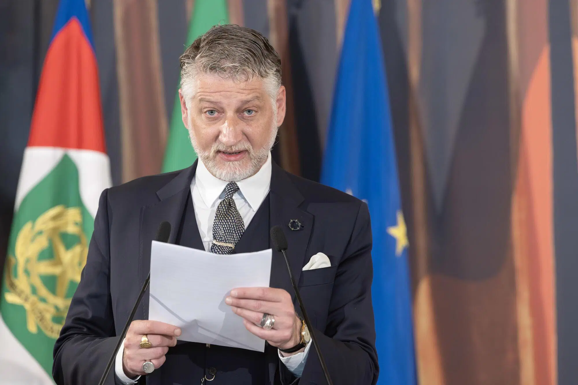 Il ministro Giuli alla presentazione dei David di Donatello Ansa