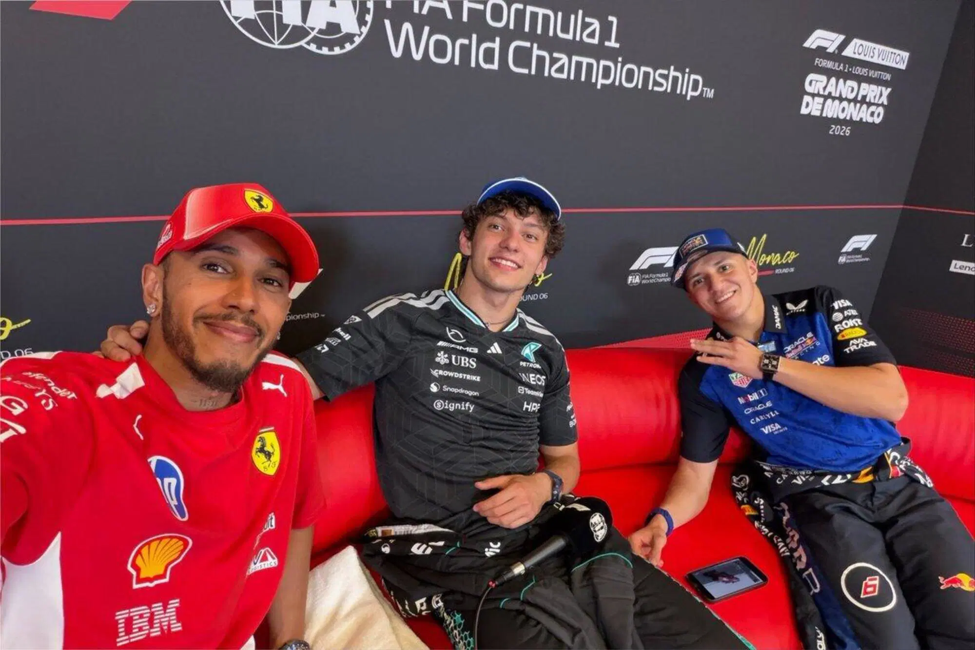 Isack Hadjar Red Bull Lewis Hamilton Kimi Antonelli, 2026.