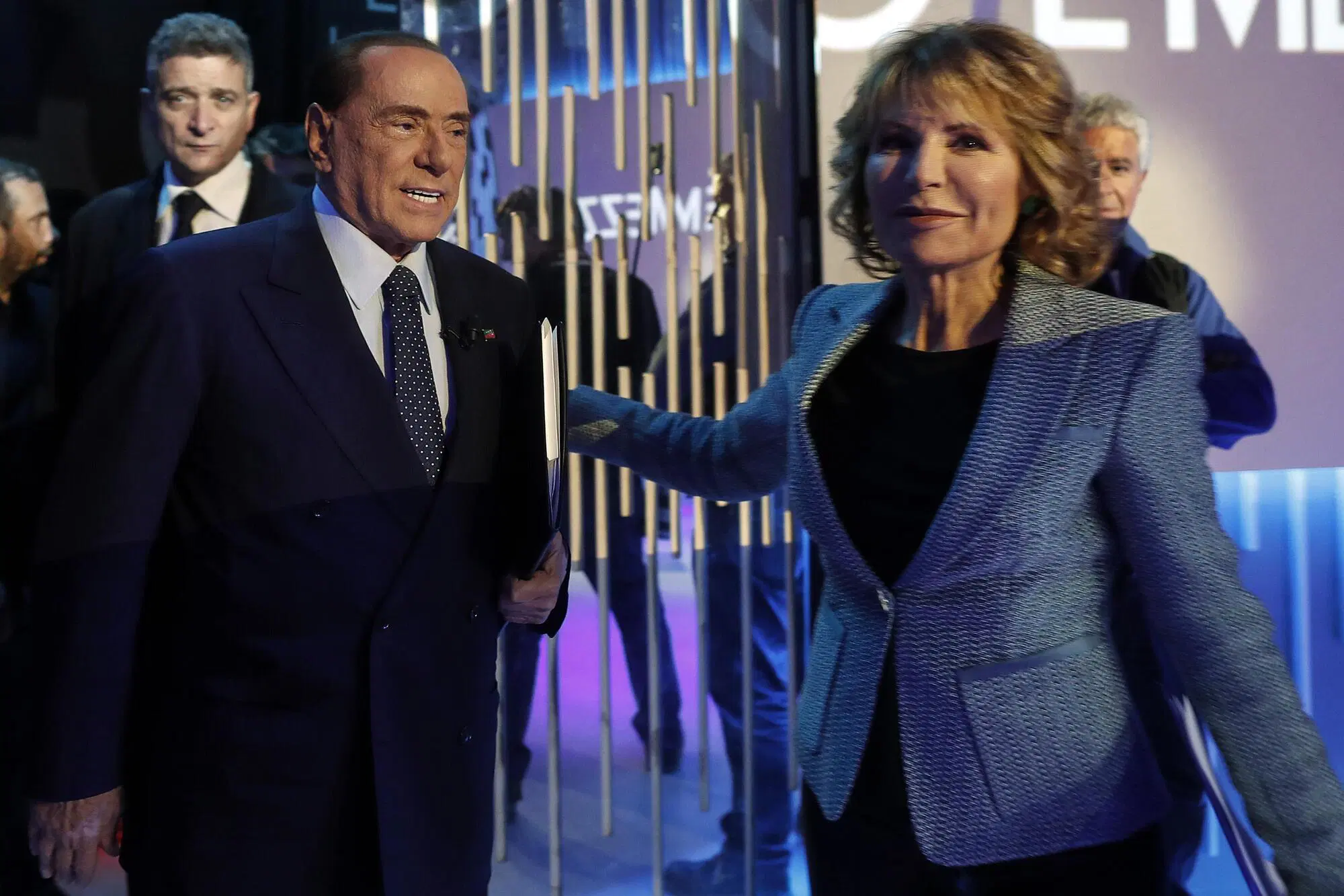 Lilli Gruber at her best with Silvio Berlusconi Ansa