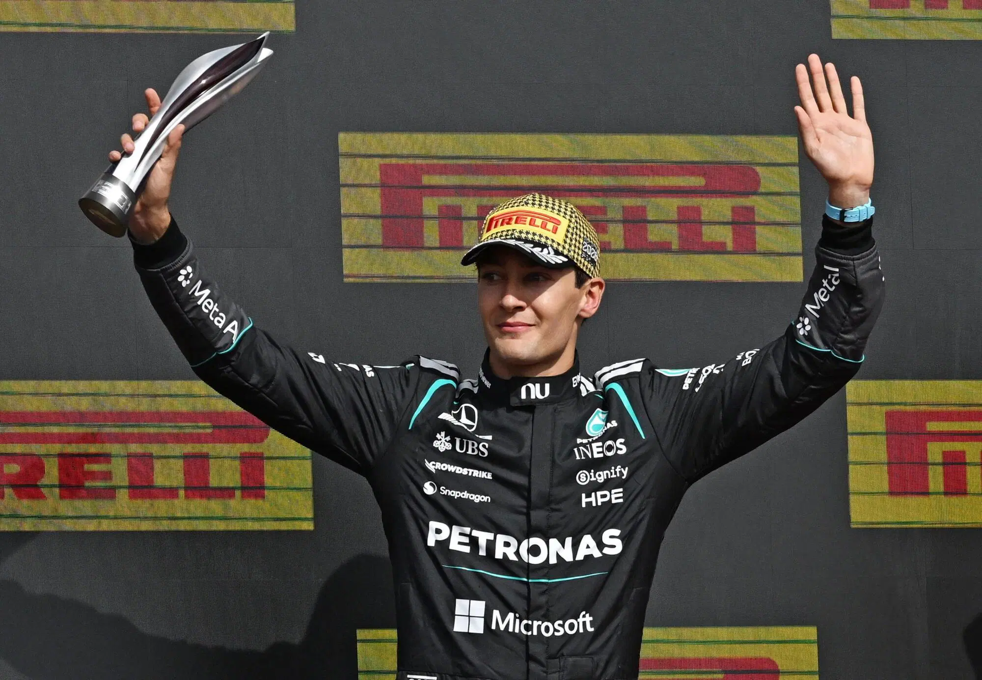 George Russell Podio Silverstone