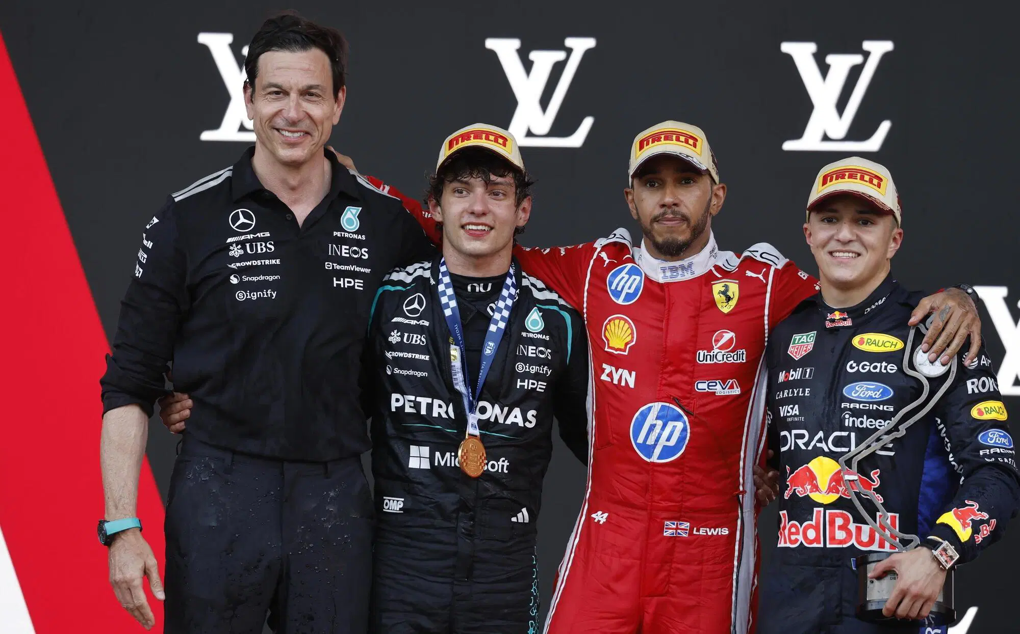 Toto Wolff Monaco Podio Mercedes Ferrari