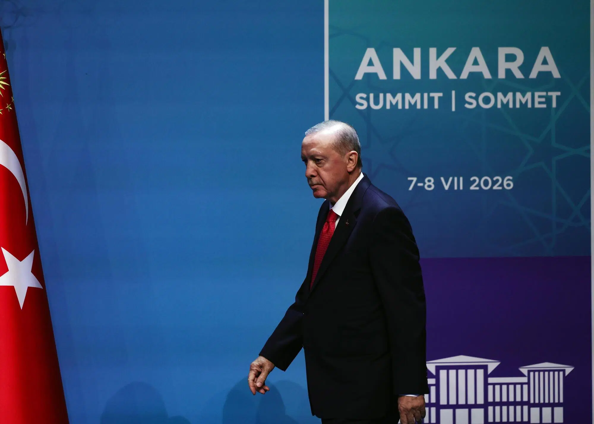 Il presidente turco Erdogan al Summit della Nato di Ankara l'8 luglio 2026