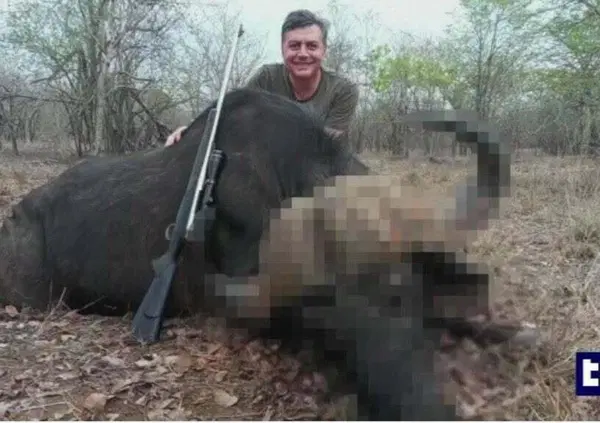 Il TG1 tira fuori le foto del nostro scoop sui safari di caccia di Lavitola in Africa. Ecco Valterino l'Africano con il suo &ldquo;bottino&rdquo;: leoni, bisonti ed elefanti