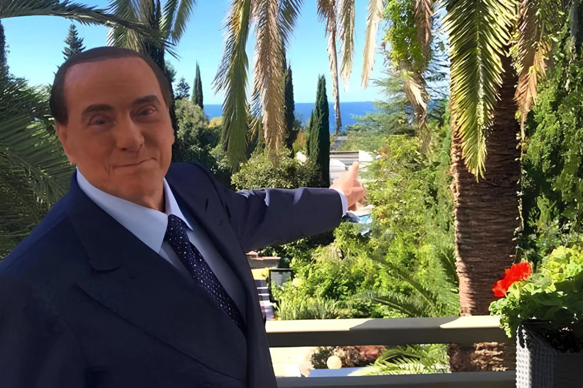 Silvio Berlusconi a villa Valbonne