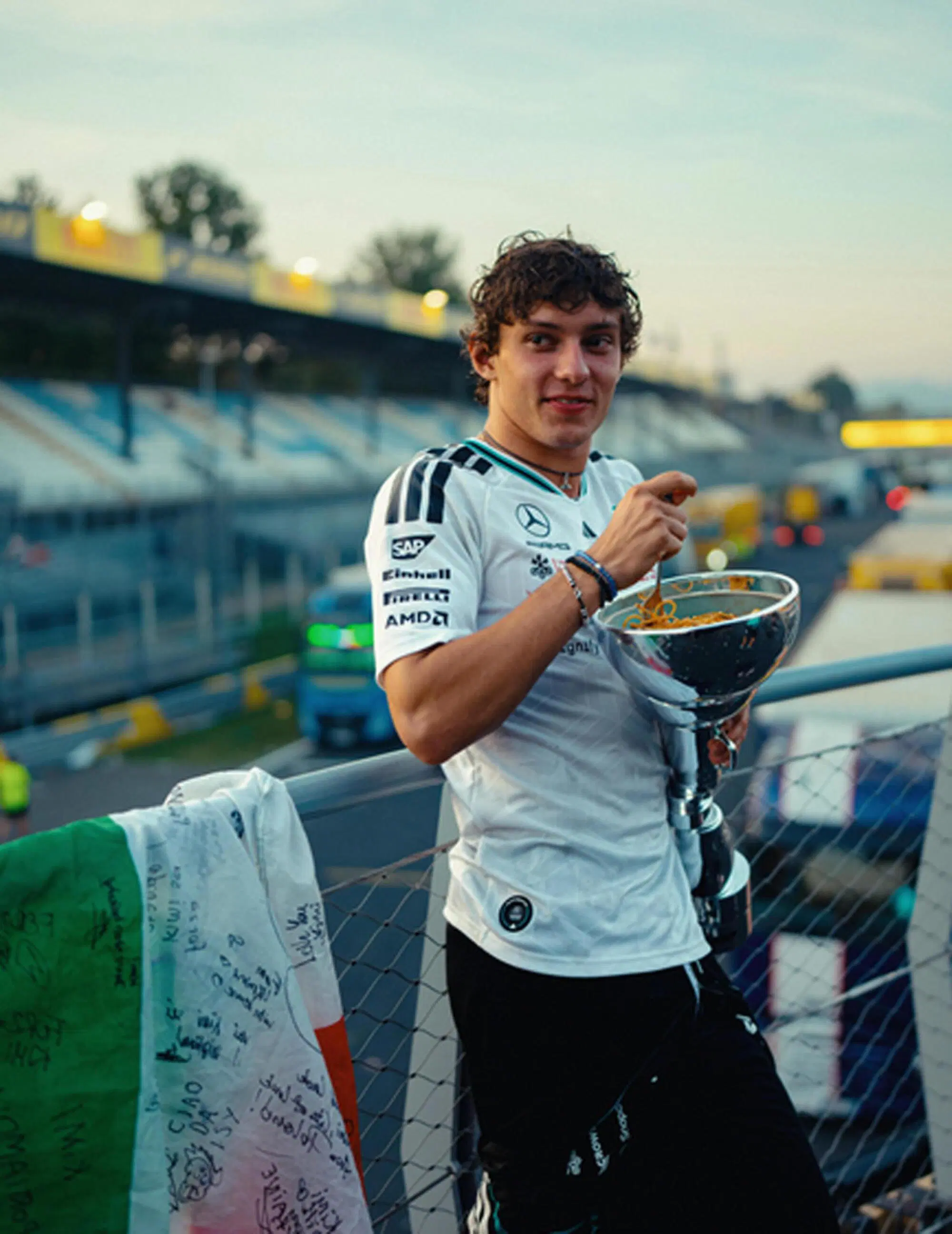 Kimi Antonelli pasta coppa Monza