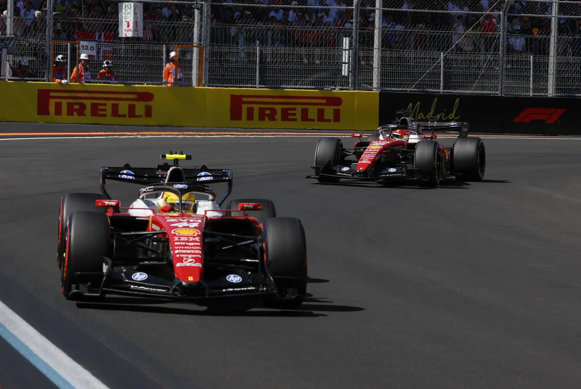 Lewis Hamilton Charles Leclerc Ferrari Madrid