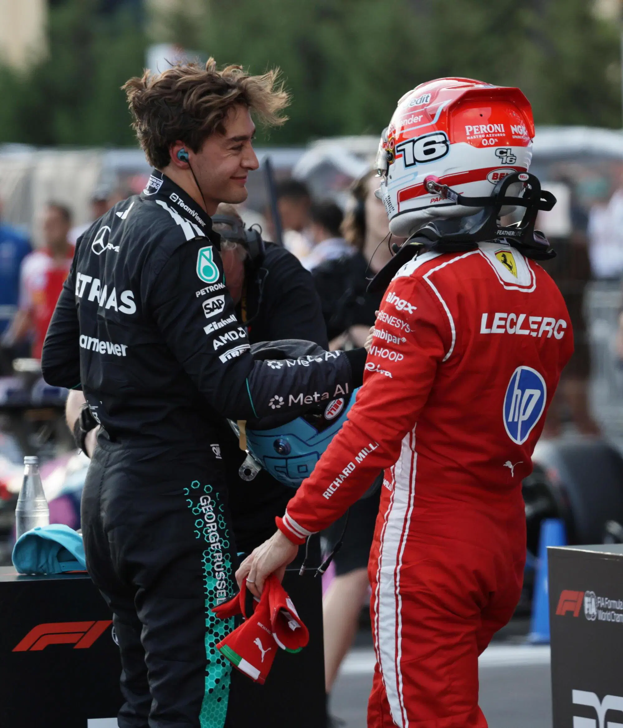 Charles Leclerc George Russell Baku.