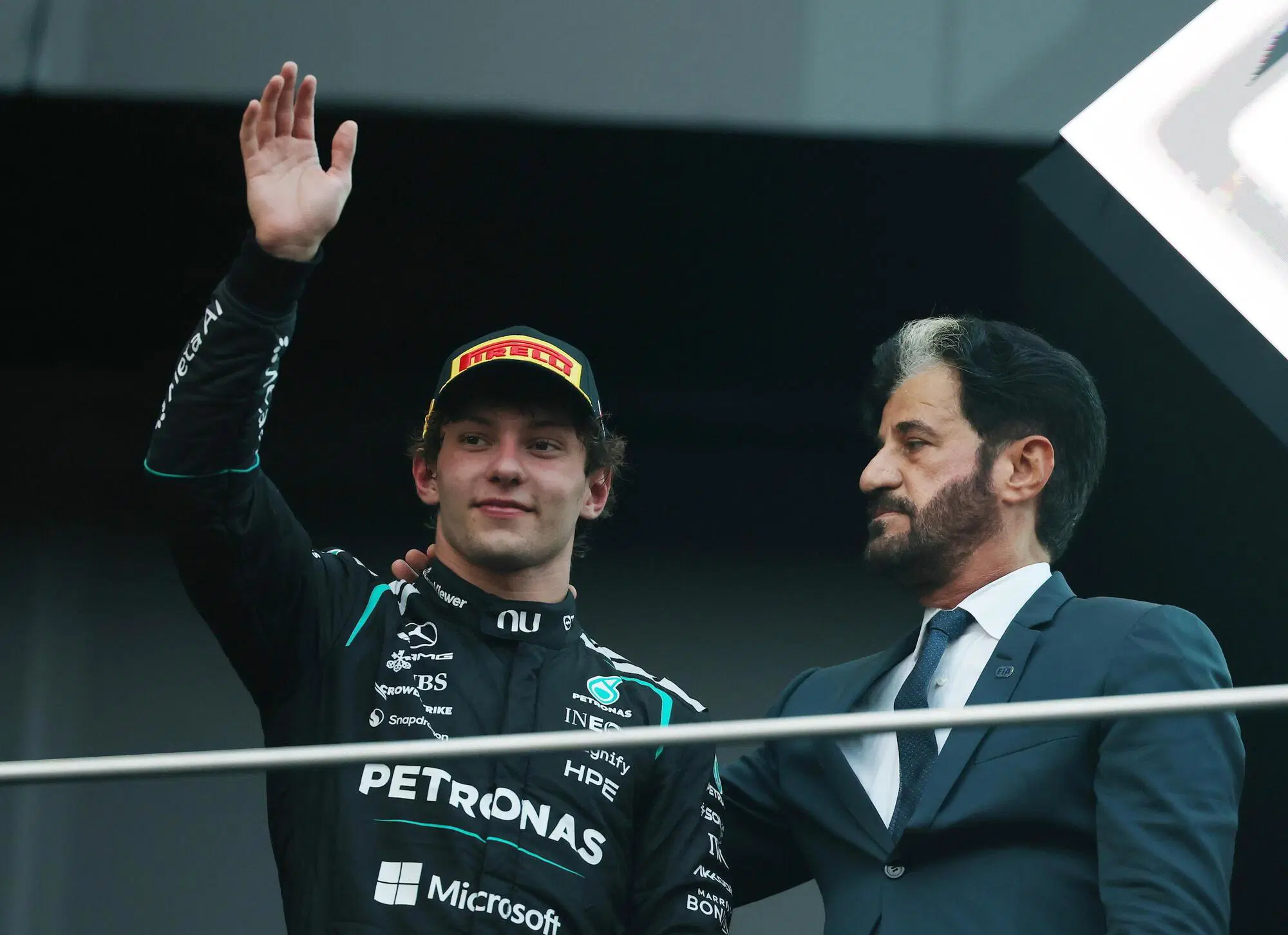 Kimi Antonelli Sepang podio saluti