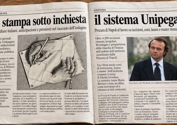 Come la stampa parla della stampa quando sotto inchiesta &egrave; la stampa? Ragionamenti su Unipegaso e i maggiori quotidiani italiani su cui indaga la procura di Napoli (MOW escluso)