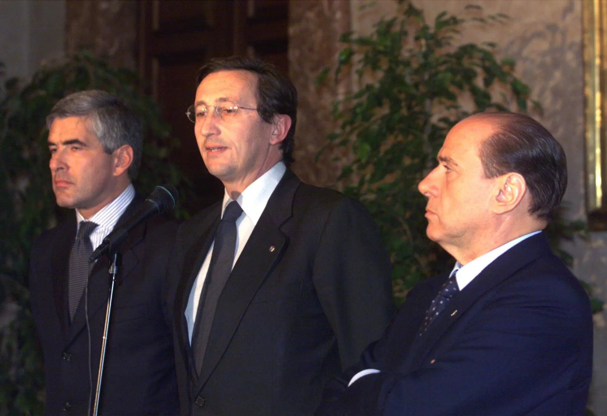  Pier Ferdinando Casini, Gianfranco Fini e Silvio Berlusconi per il Polo delle libert&agrave; nel 1999
